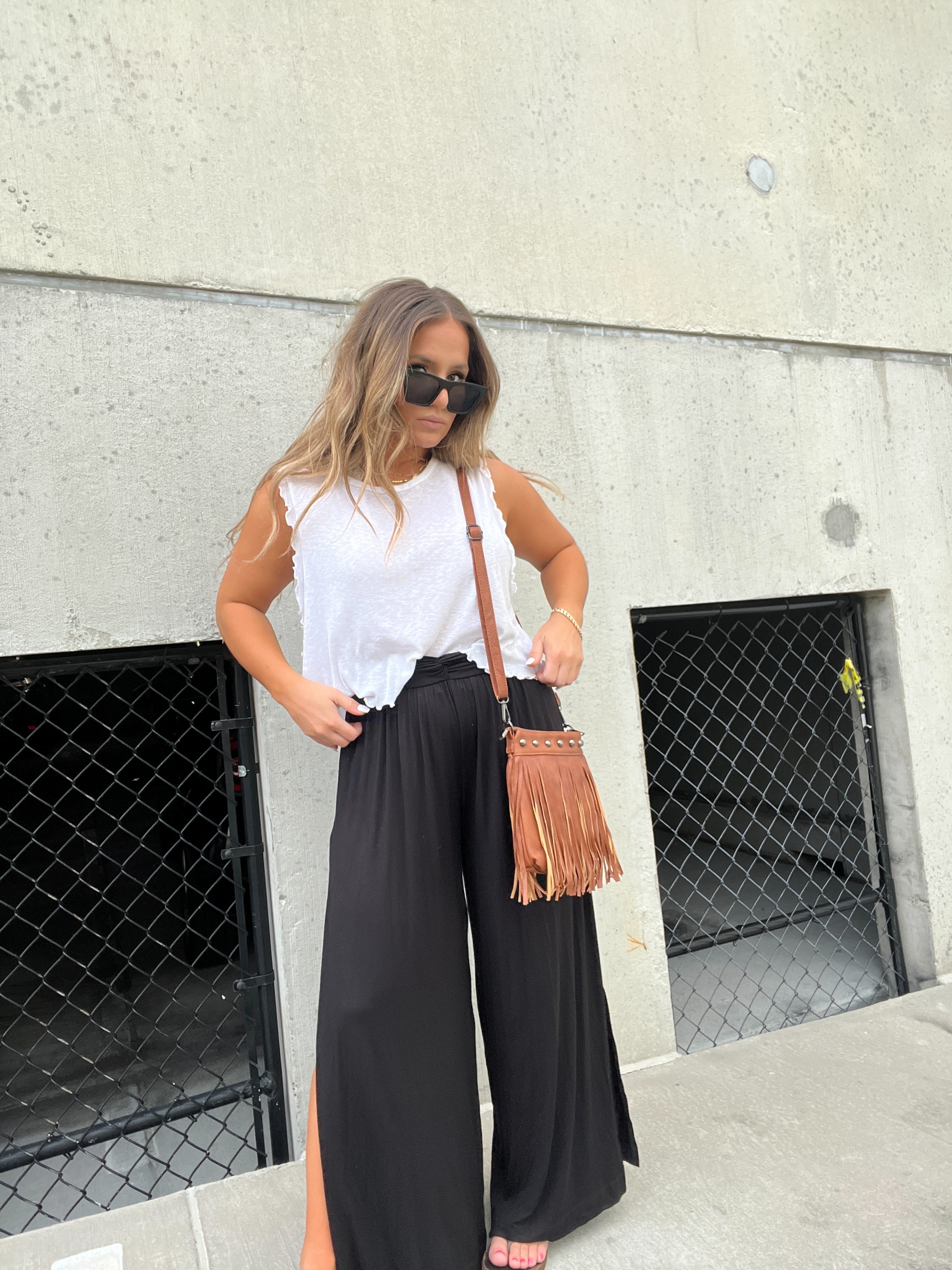 SYDNI OVERSIZED TOP DEEP CHARCOAL