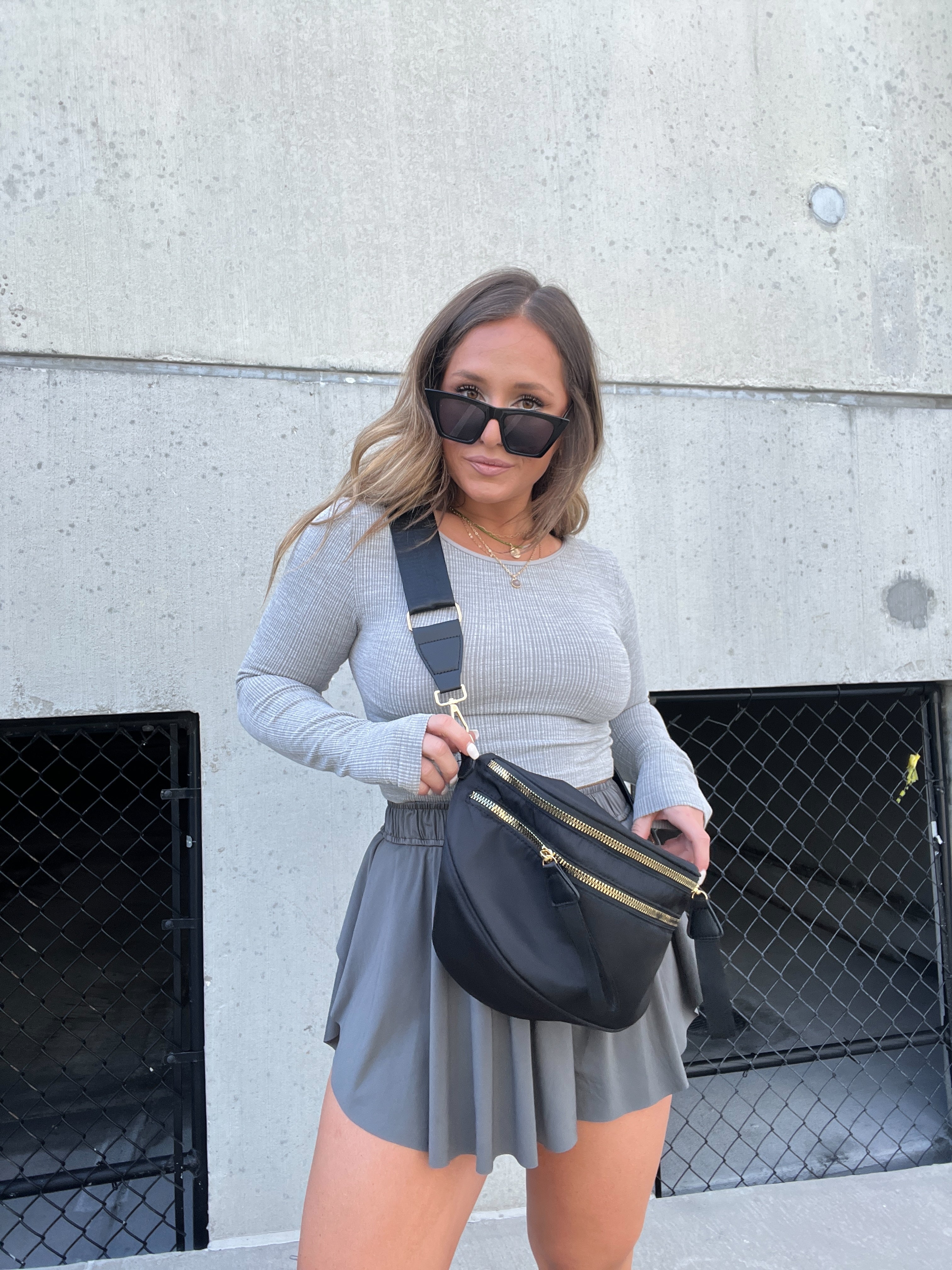 Black Oversized Belt Bag