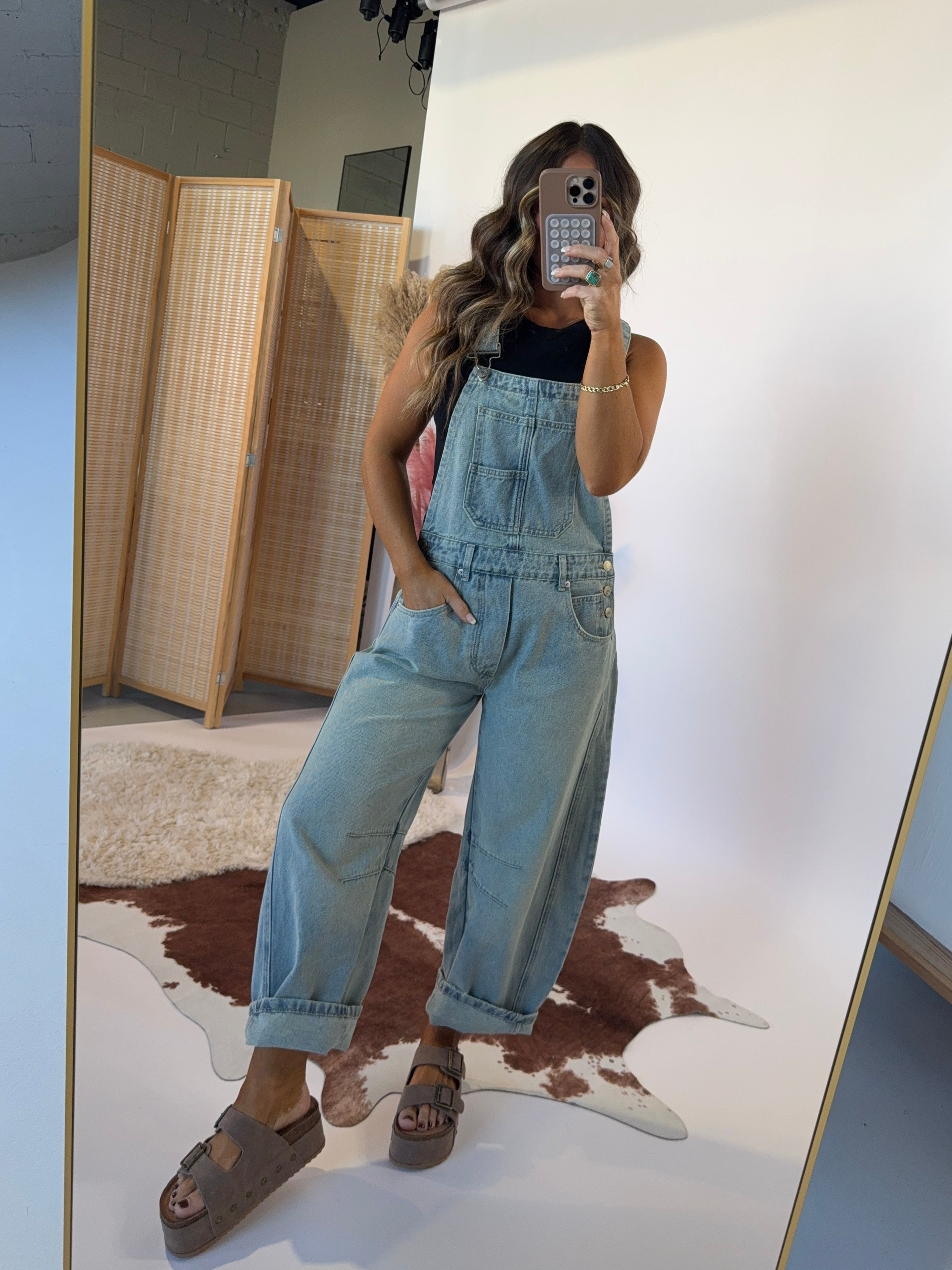 Gracie Barrel Overalls Denim