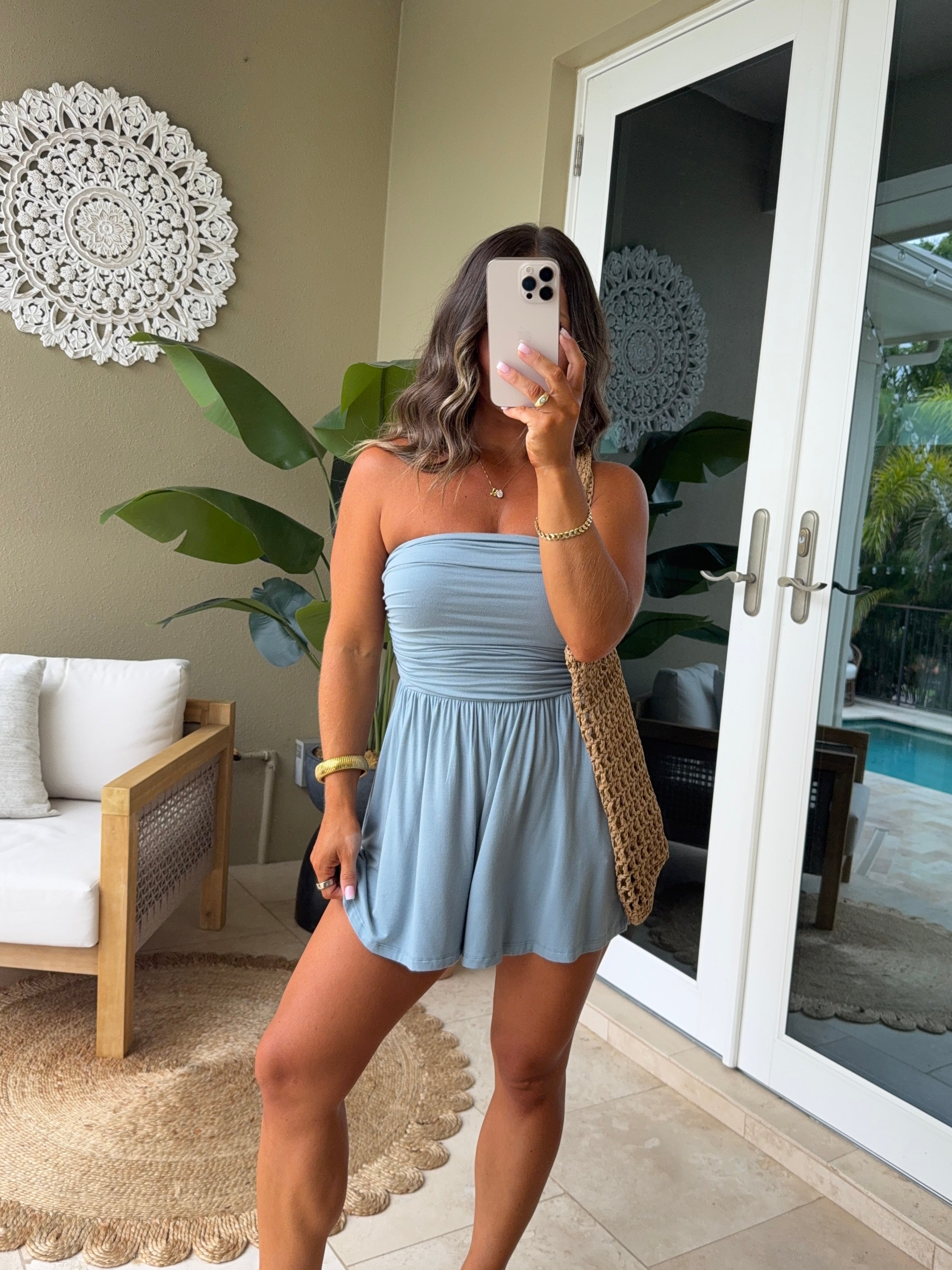 Florida Casual Romper Blue Grey