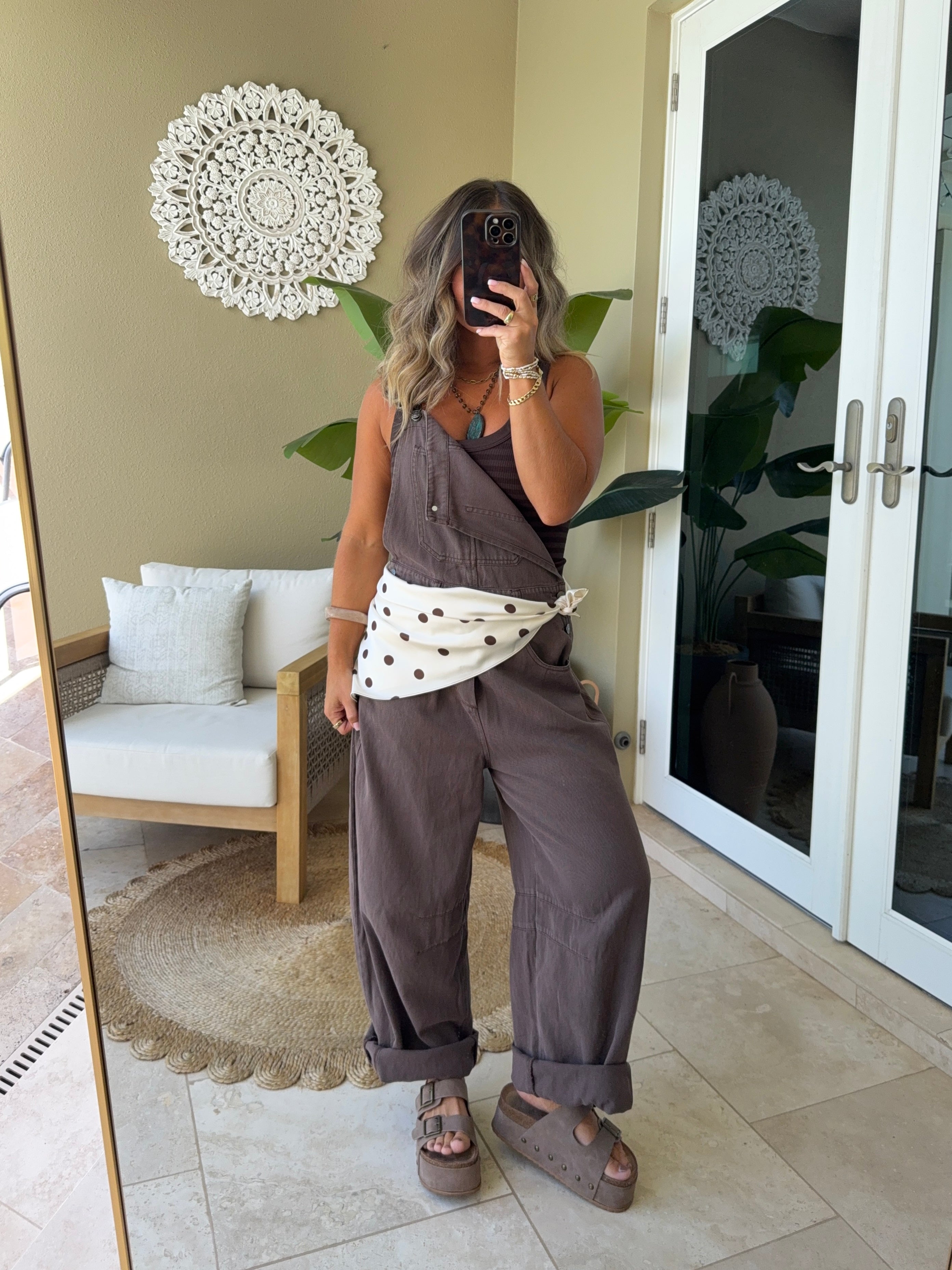 Wren Denim Barrel Overalls Cocoa