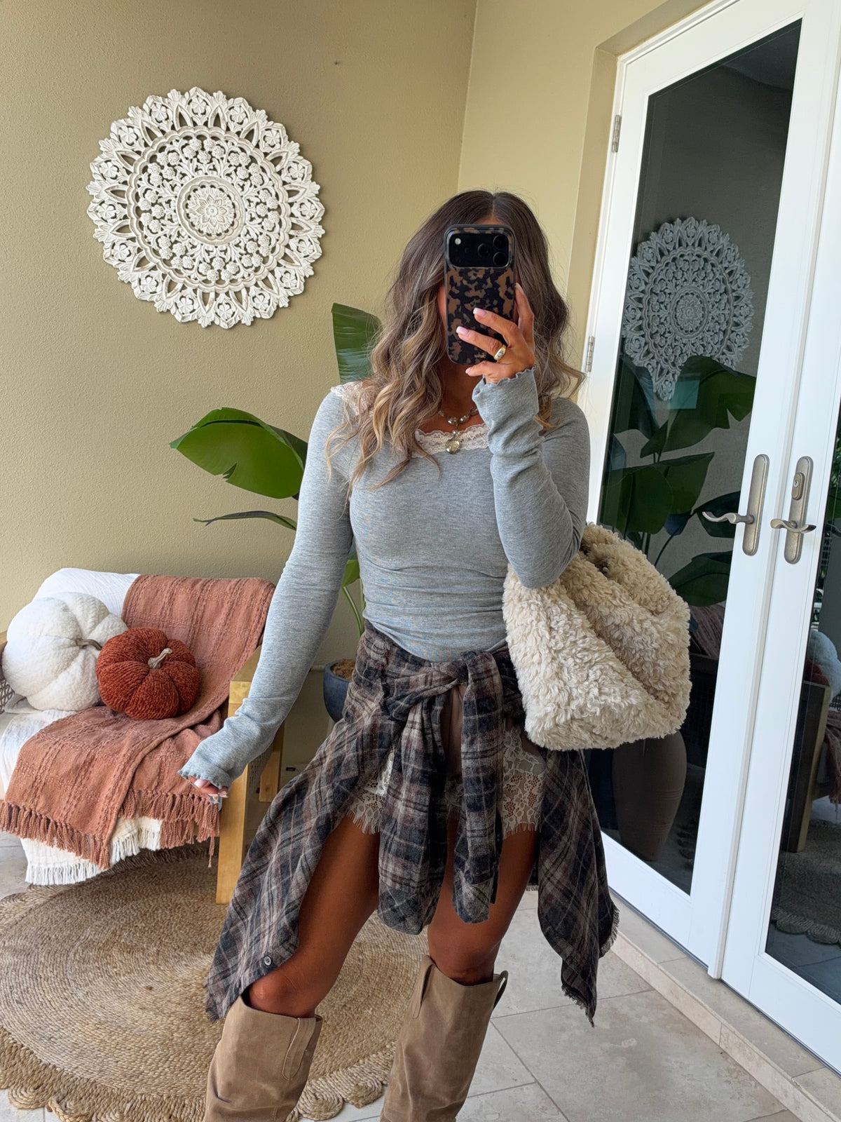 Coco Sherpa Shoulder Bag Cream