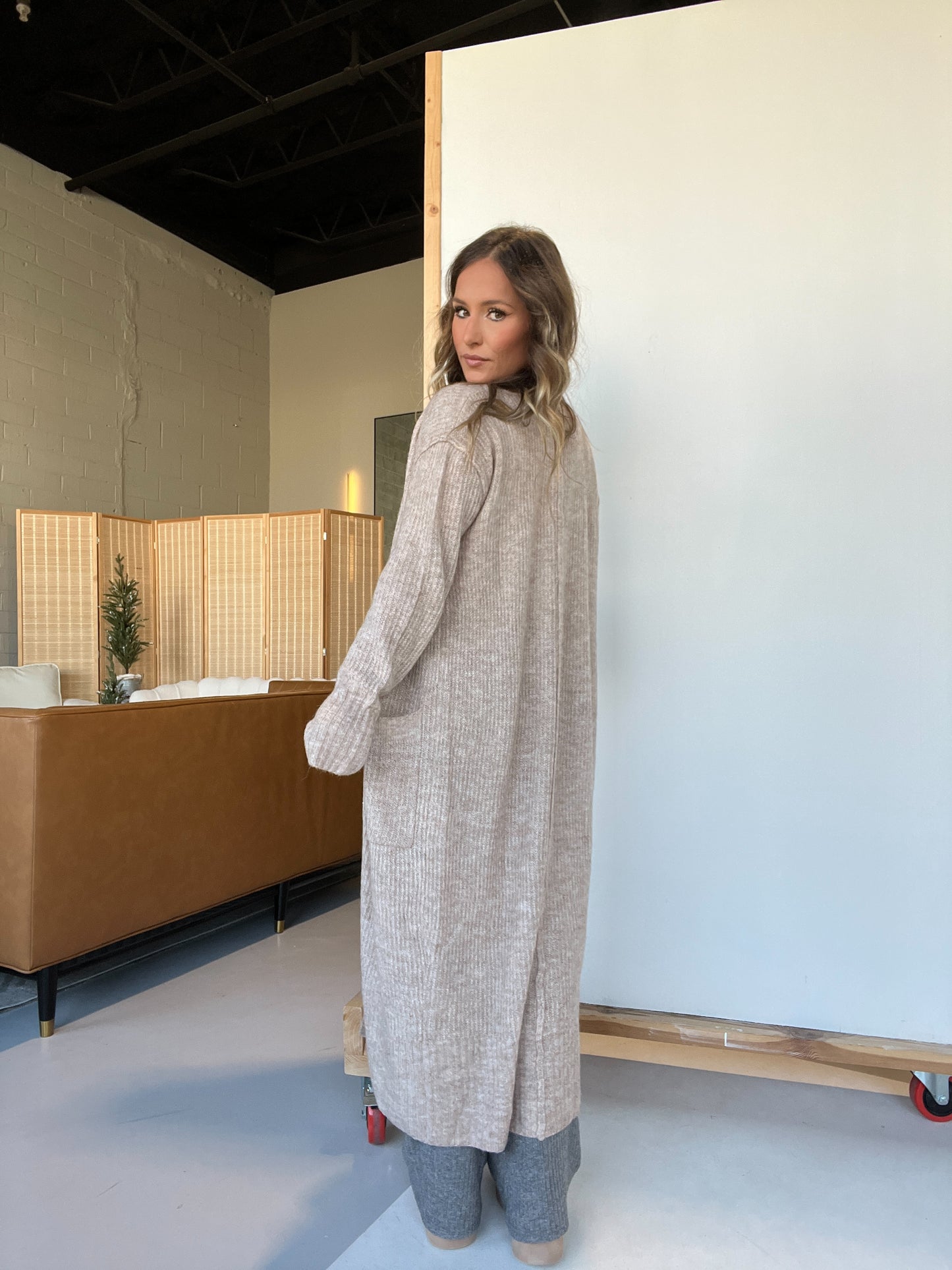 Winter Day Long Cardigan Oatmeal