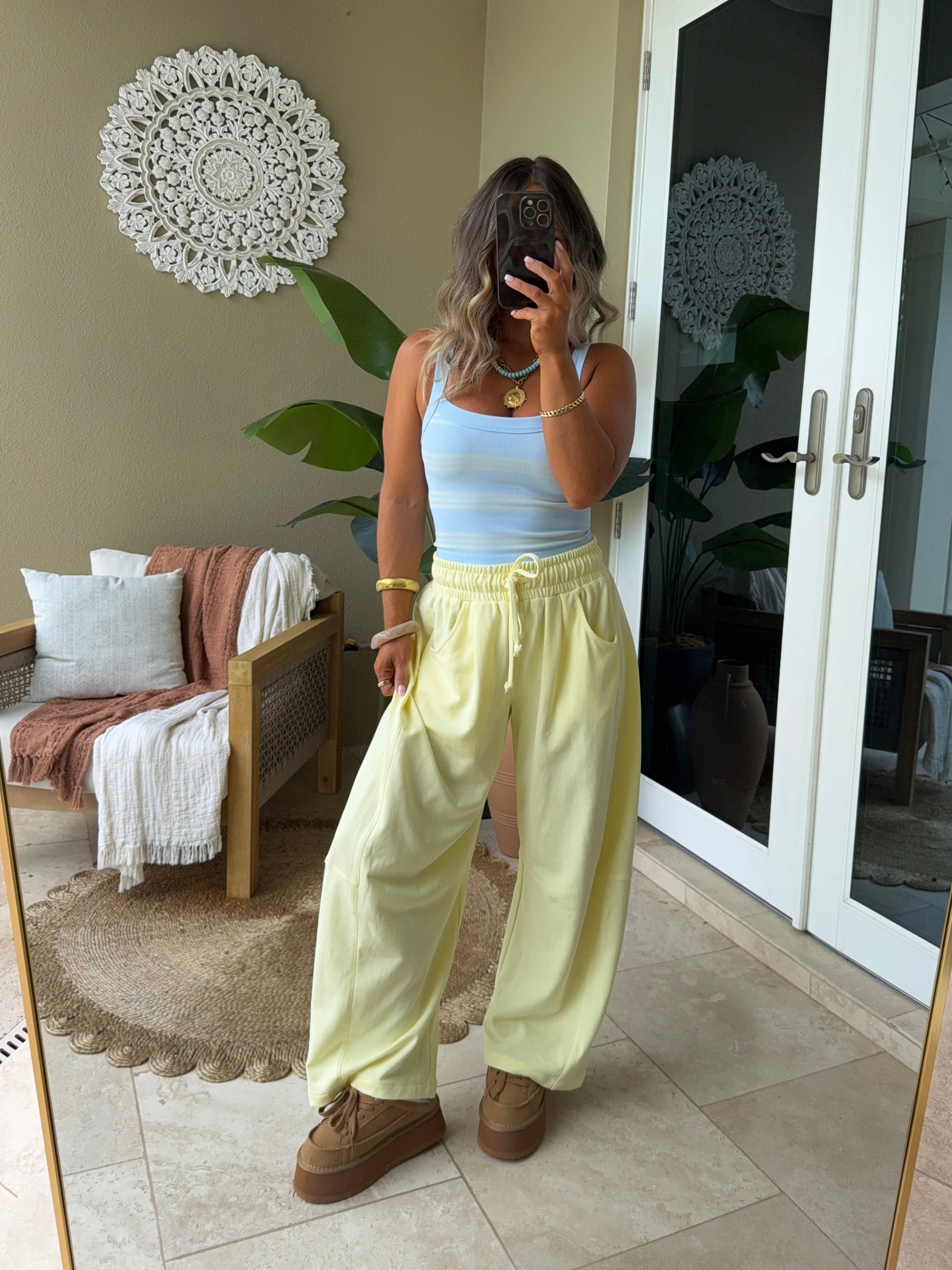 Leah Striped Tank Powder Blue/Cream