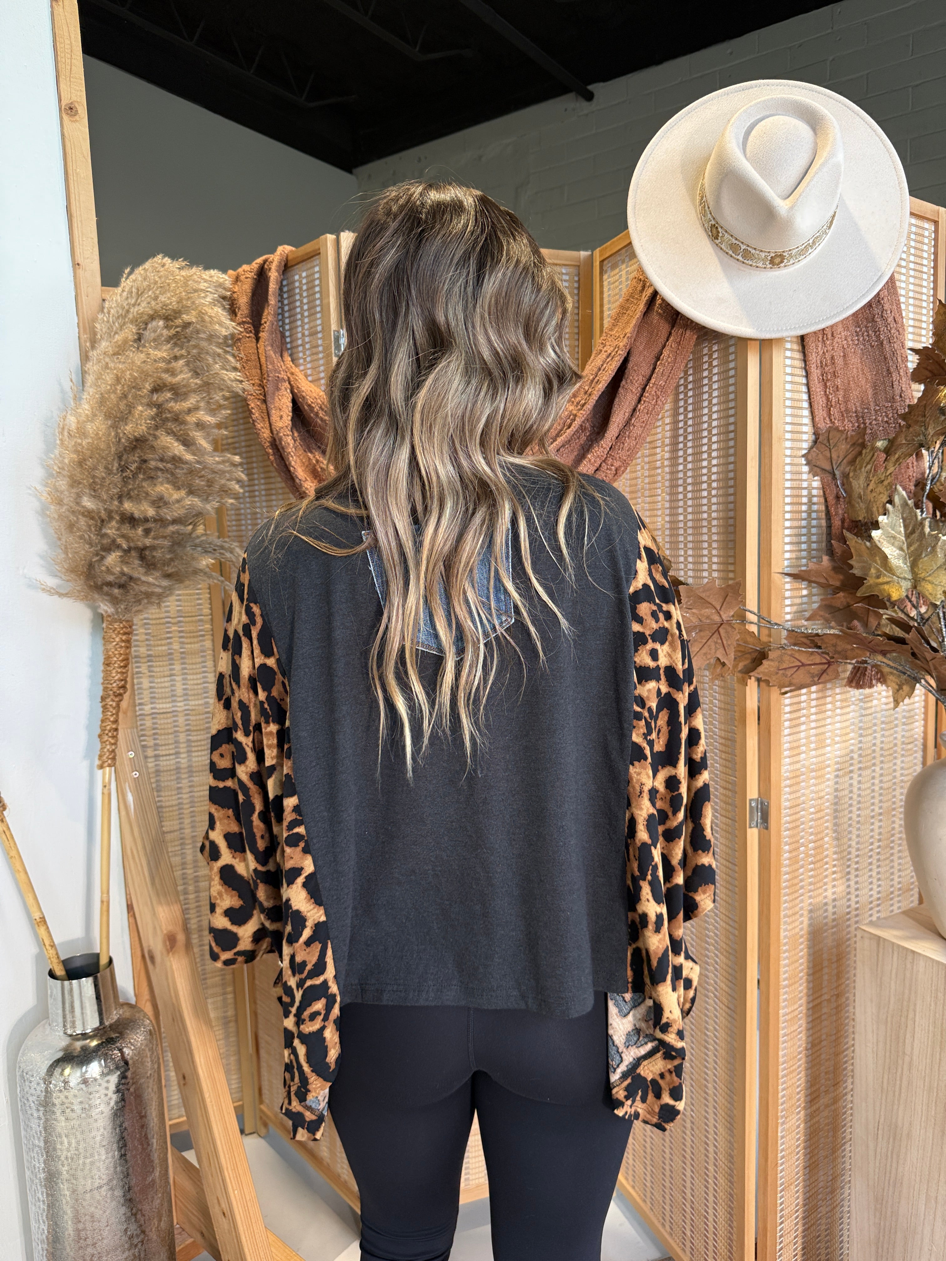 Tim McGraw Mix & Match Tee Black Cheetah