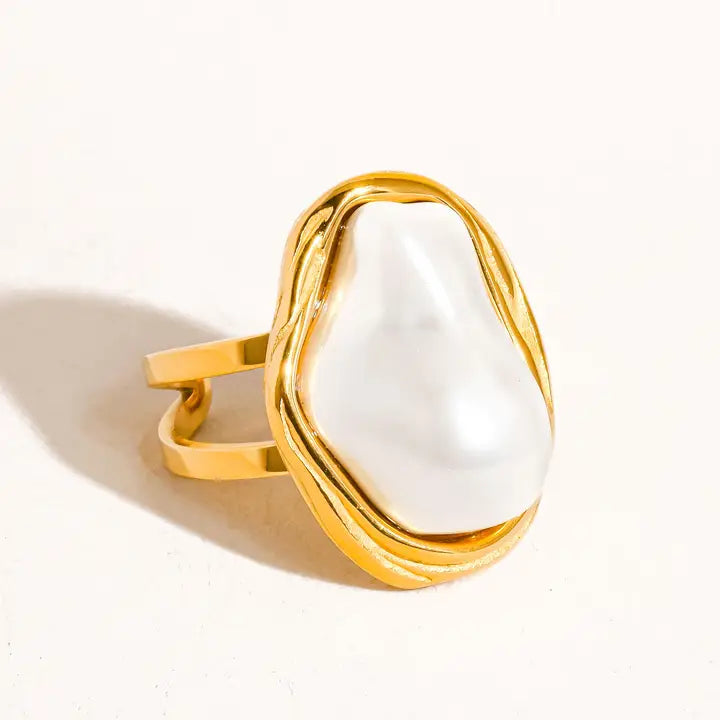 Cami 18K Gold Pearl Ring