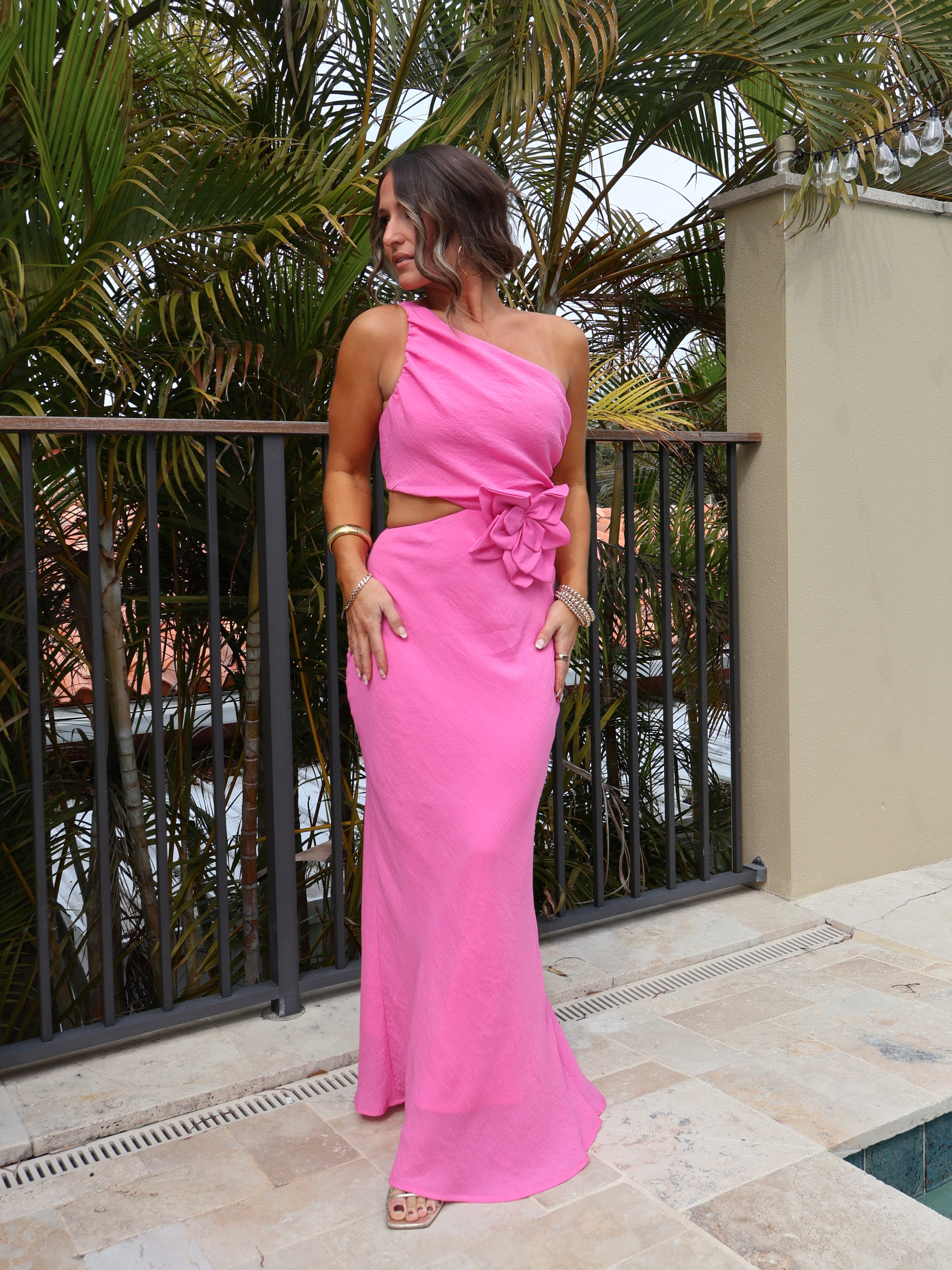Blooming Maxi Dress Hot Pink