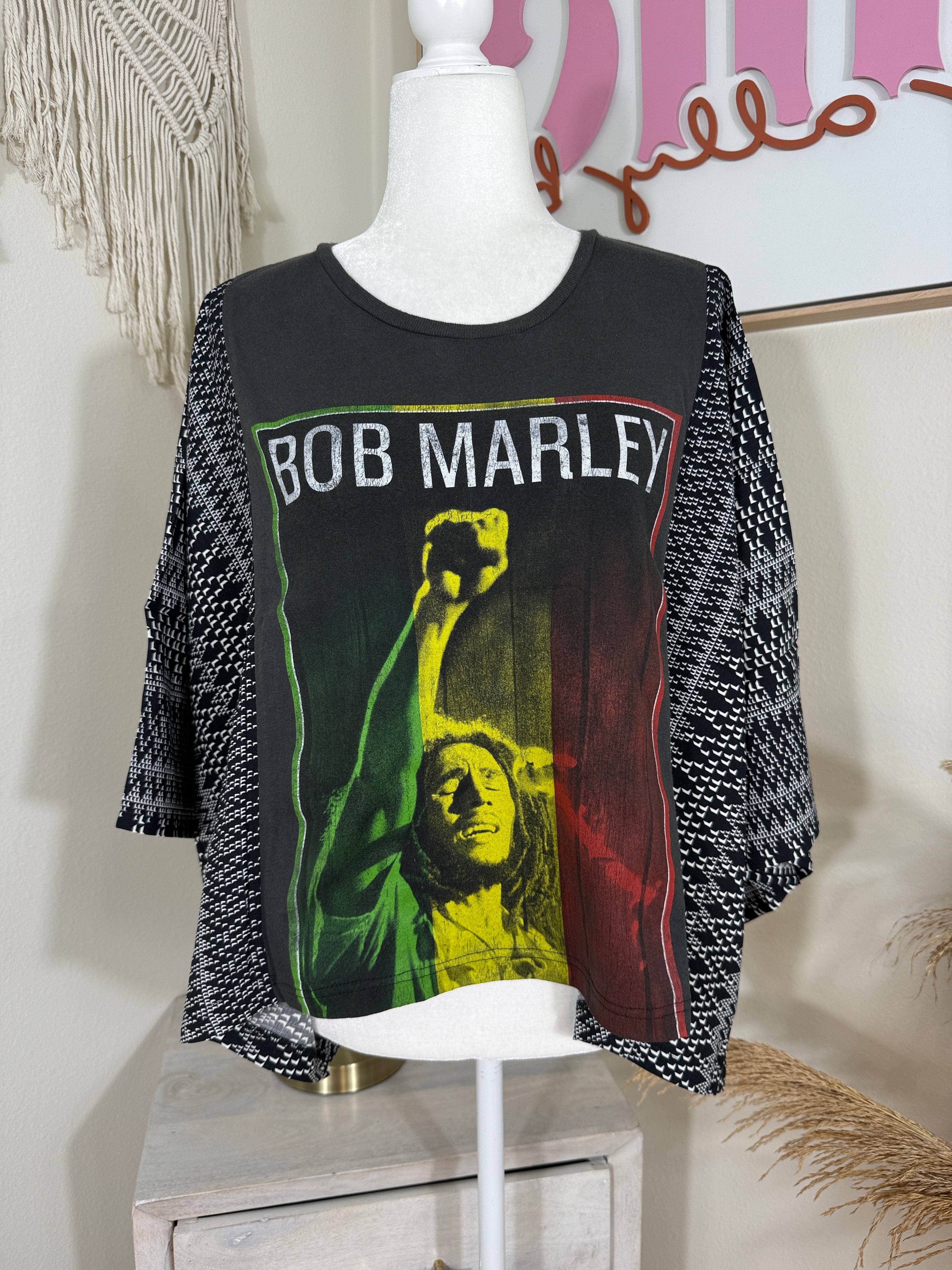 Bob Marley Mix & Match Tee Grey Aztec