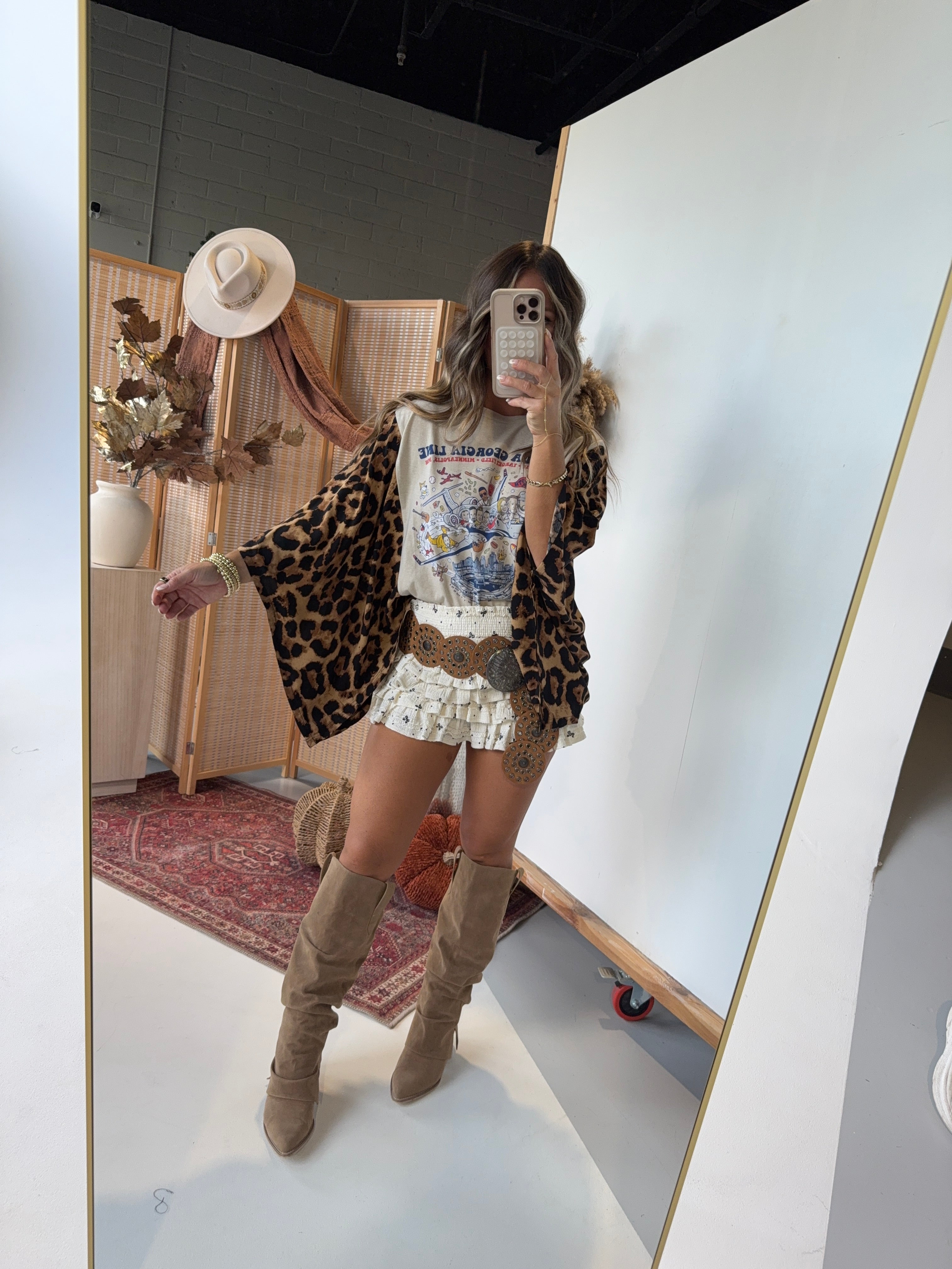 Florida Georgia Line Mix & Match Tee Taupe Cheetah