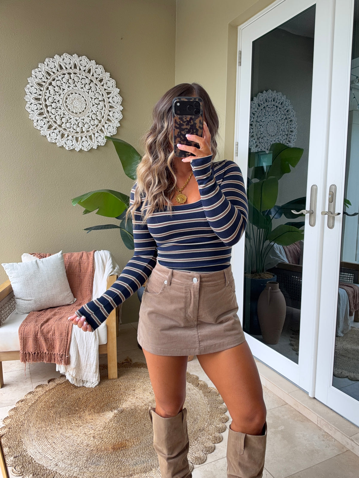 Bonfire Nights Stripe Long Sleeve Navy Multi