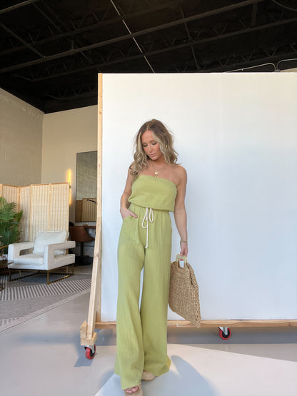 Anywhere With You Jumpsuit Lime