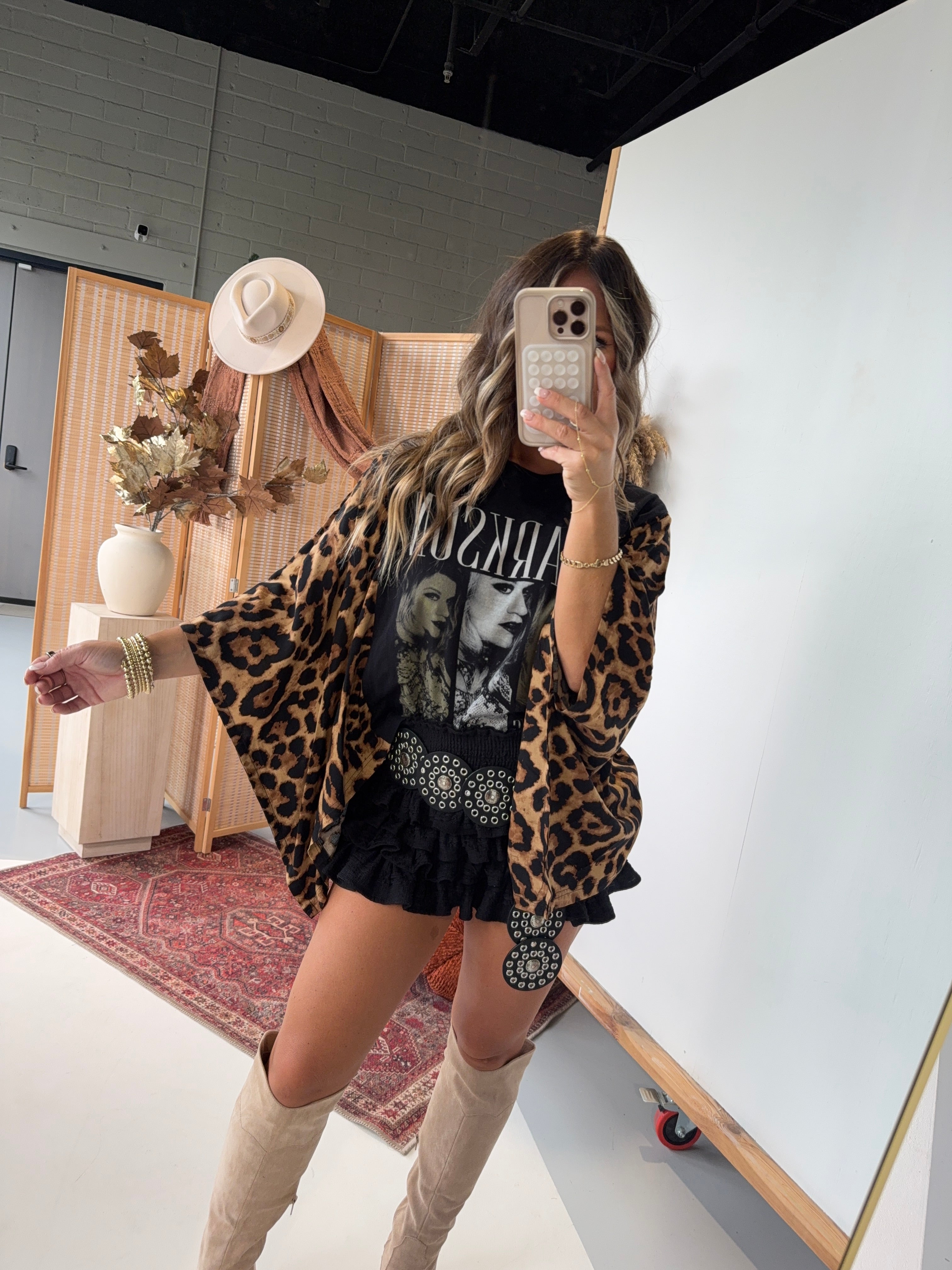 Kelly Clarkson Mix & Match Tee Black Cheetah