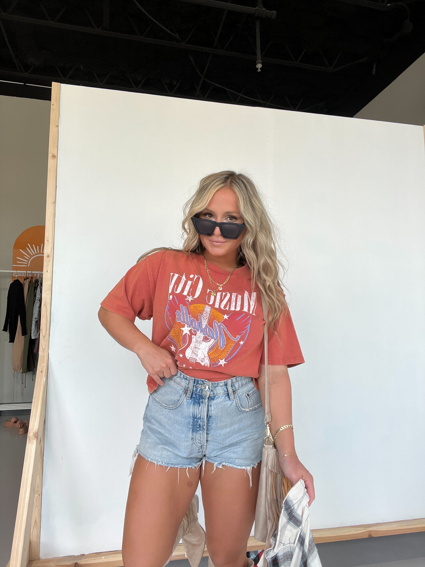 Music City Cropped Tee Rust