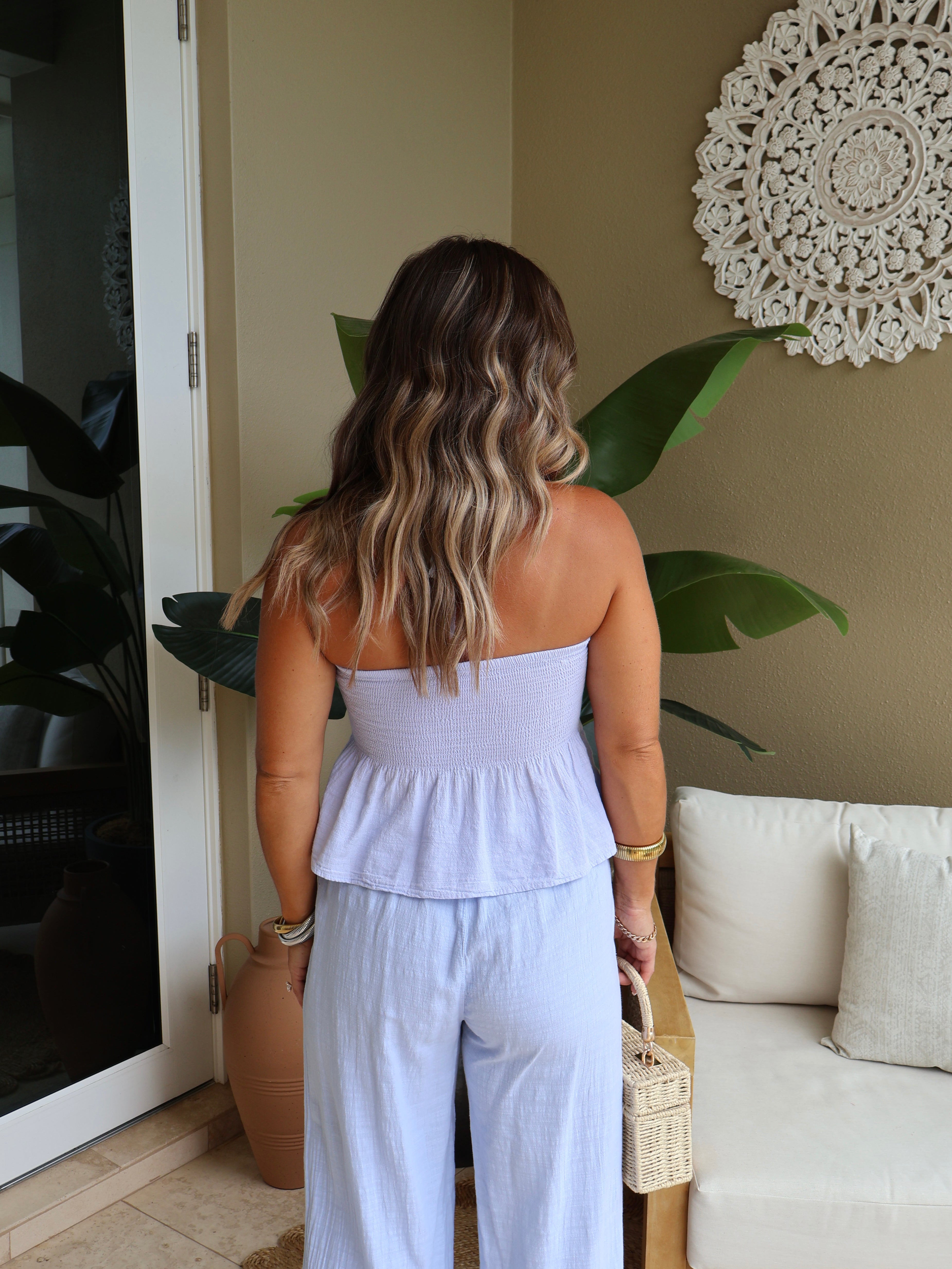 Summer Love Halter Tie Top Baby Blue