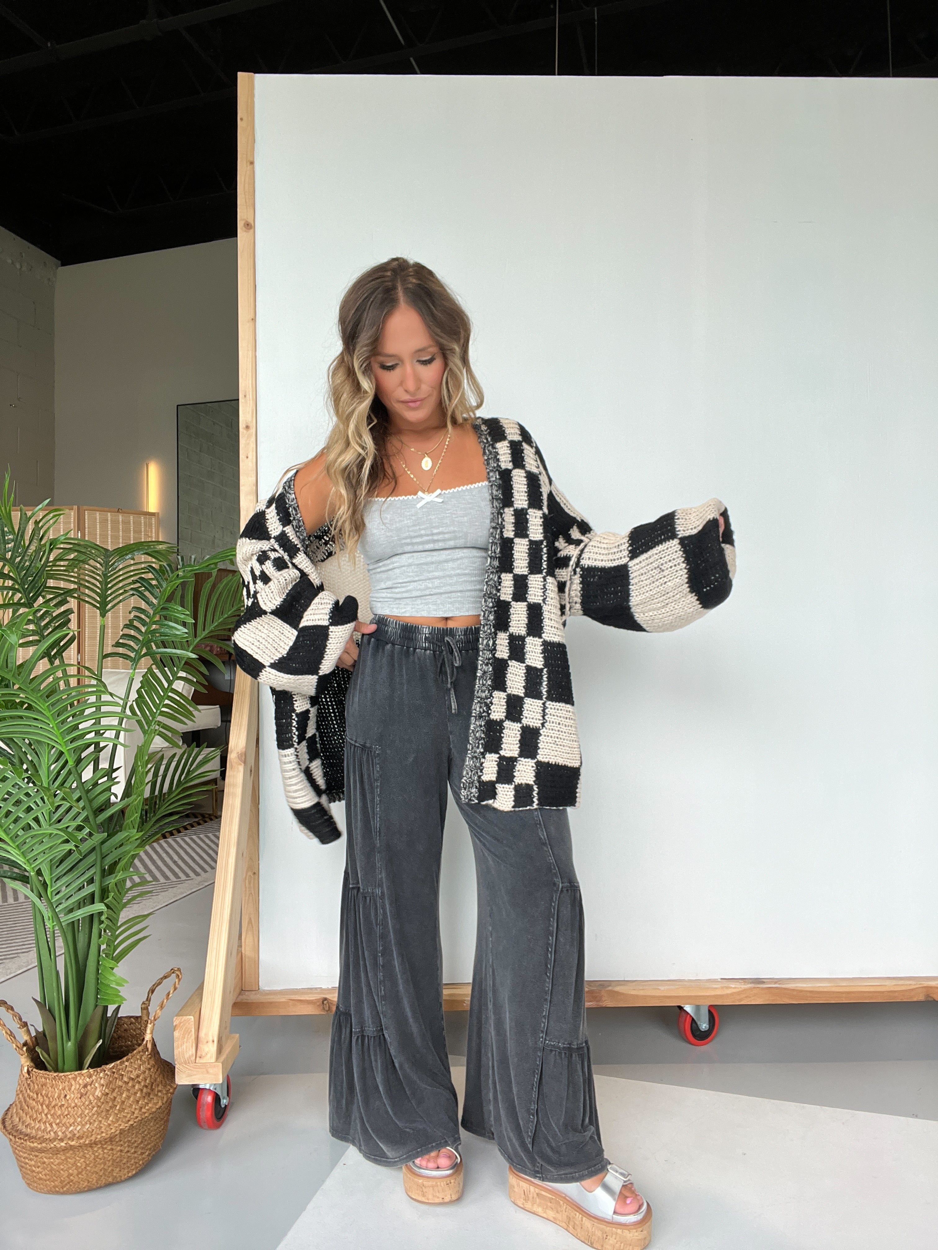 Gomez Tiered Lounge Pants Washed Black