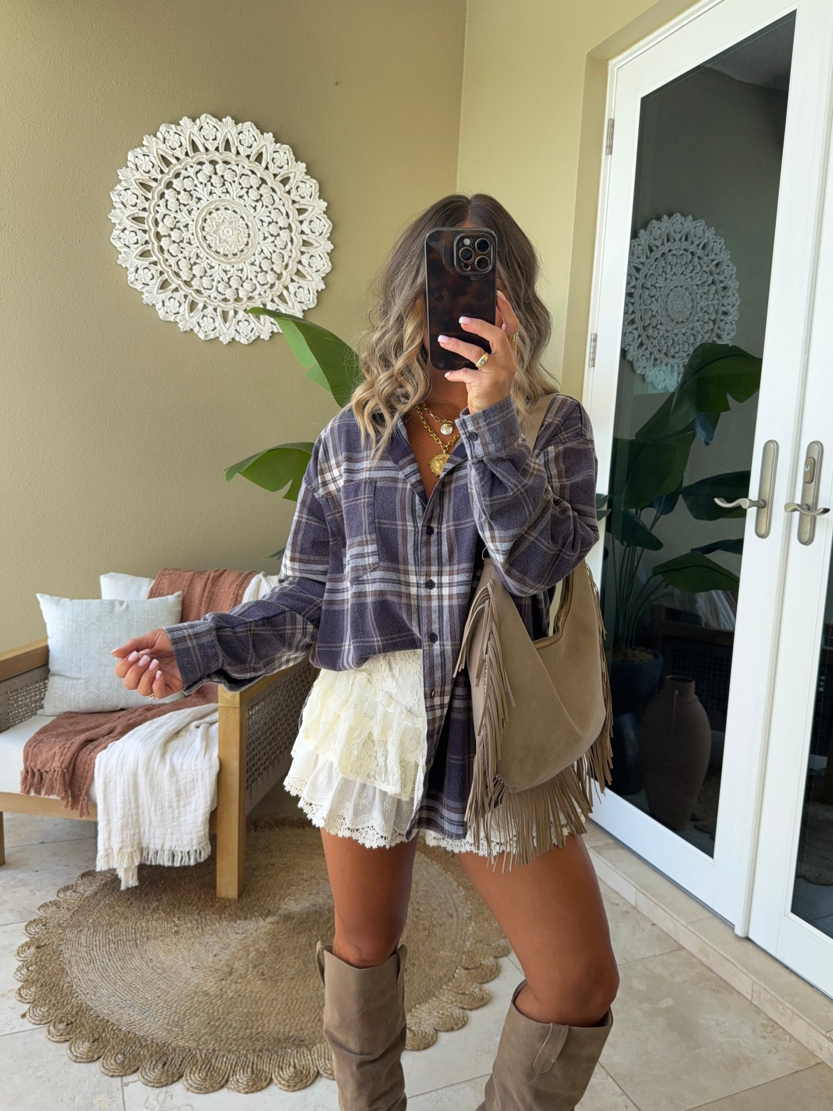 Autumn Trail Button-Up Navy Multi
