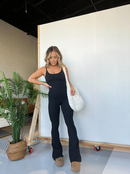 Boss Babe Flared Jumpsuit Black