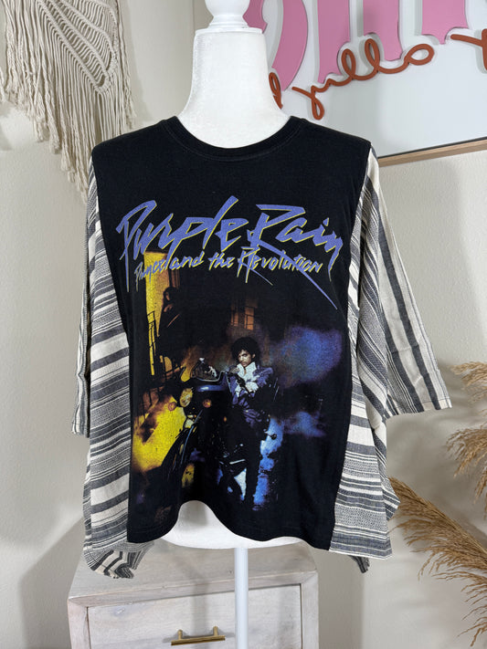 Purple Rain Mix & Match Tee Black Stripe