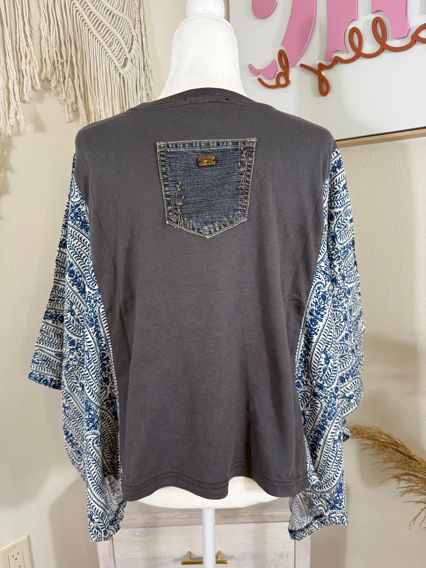 The Rolling Stones Mix & Match Tee Grey Blue Floral