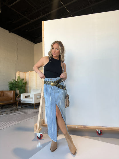 Chrishelle Maxi Denim Skirt