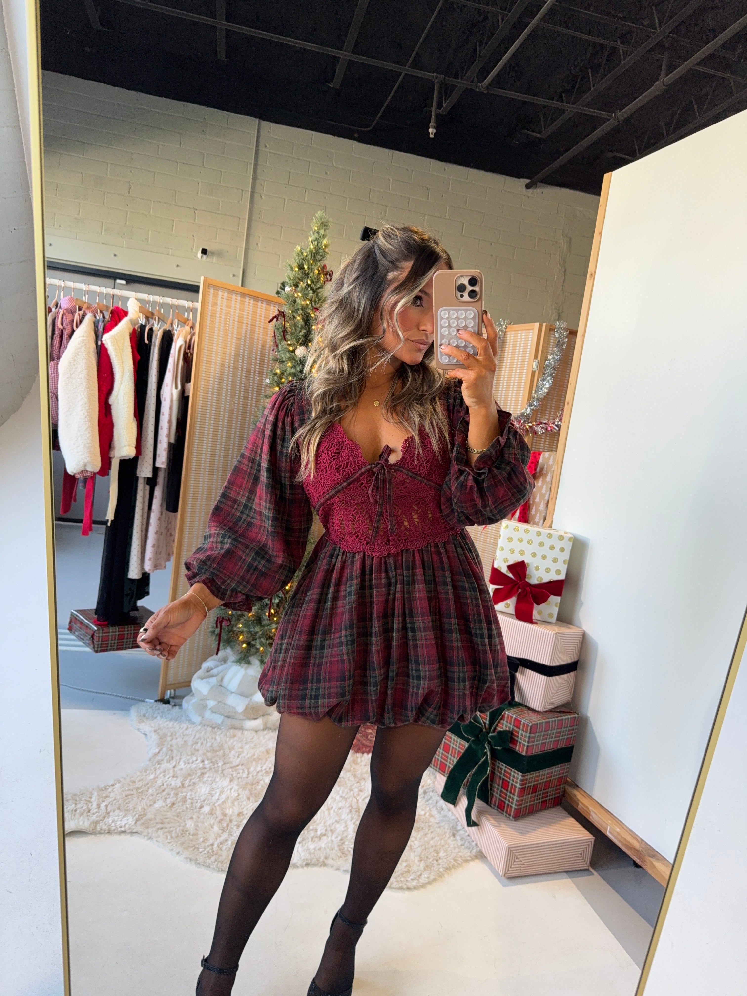 Frosted Dahlia Mini Dress Baked Plum