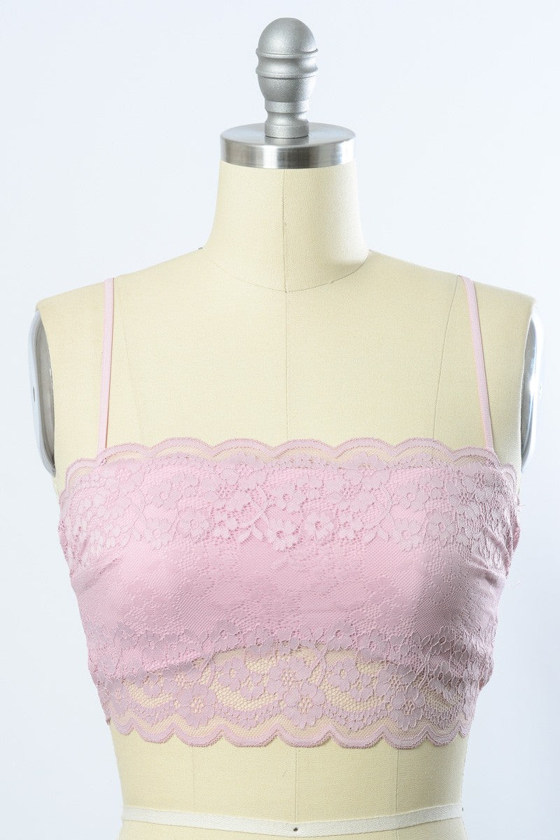 Block Party Lace Bandeau Light Pink