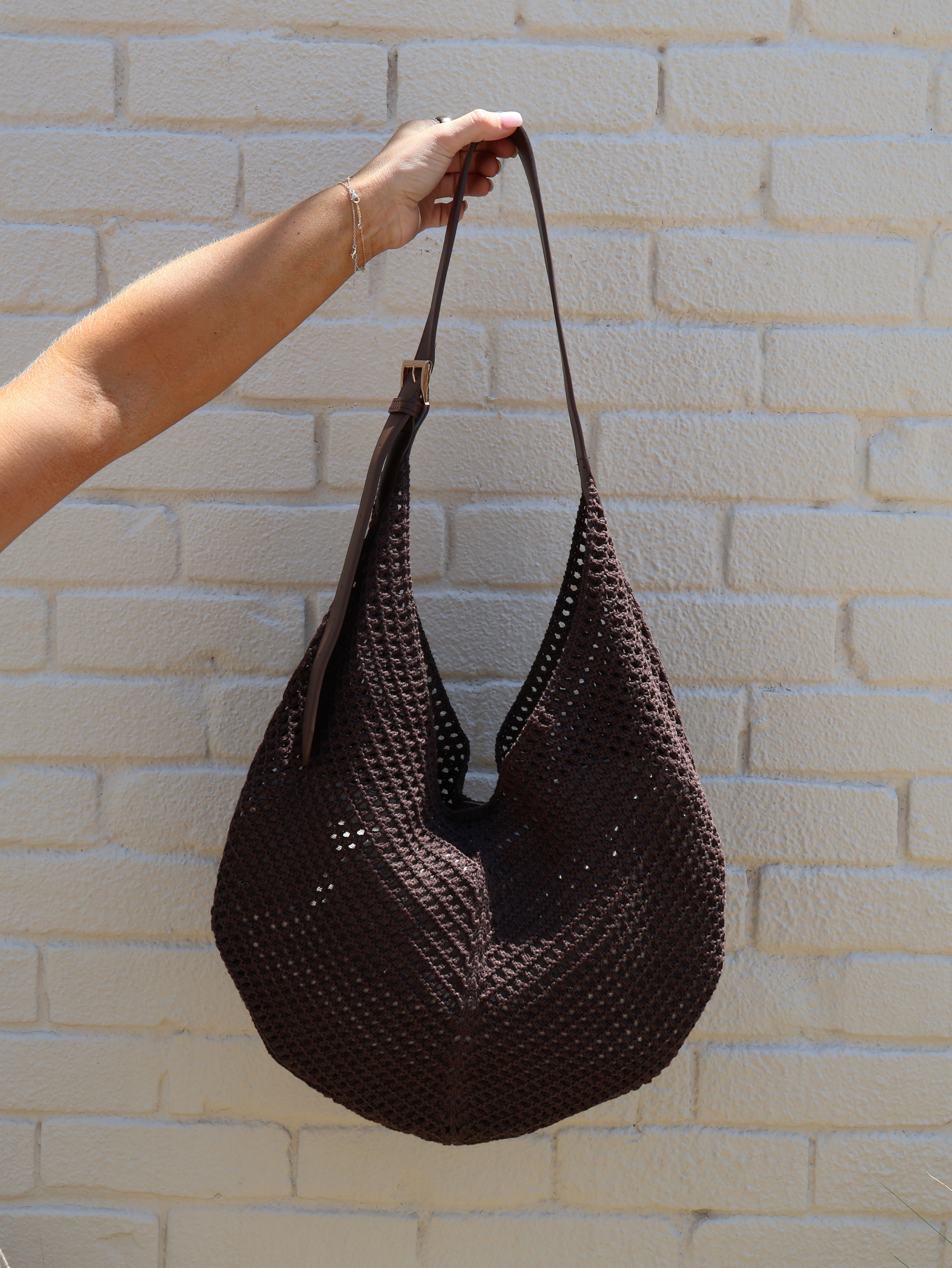 Taylor Crochet Boho Bag Chocolate