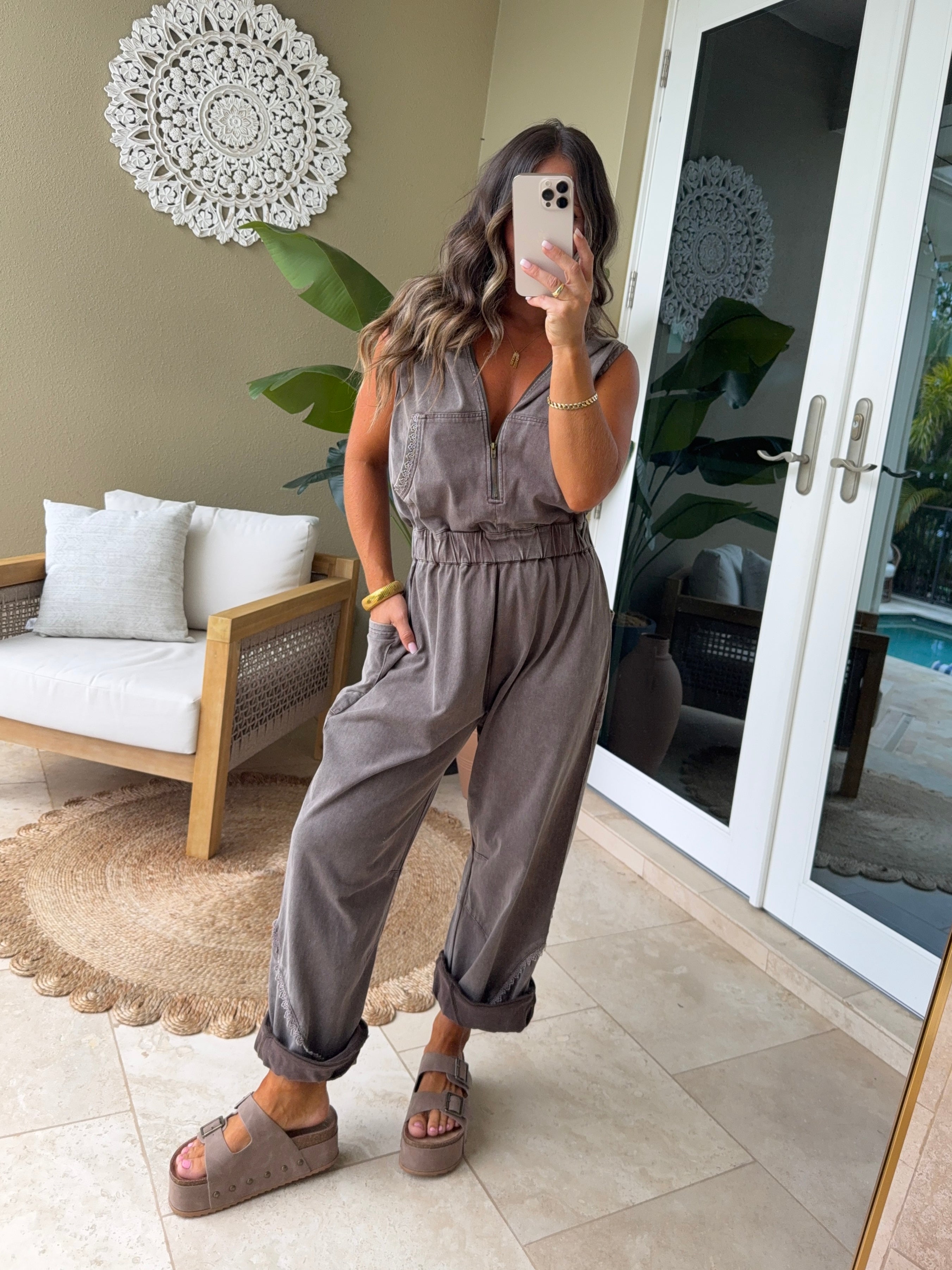 Playa Zip-Up Jumpsuit Espresso