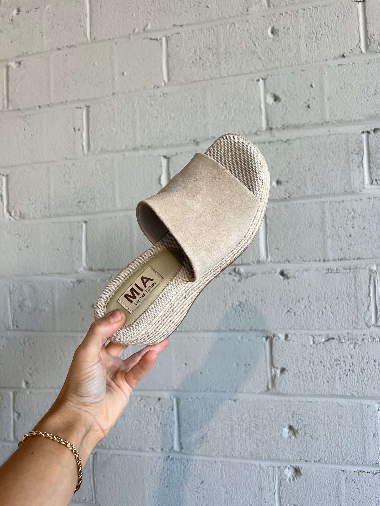 Palma Suede Strap Raffia Wedges Sand