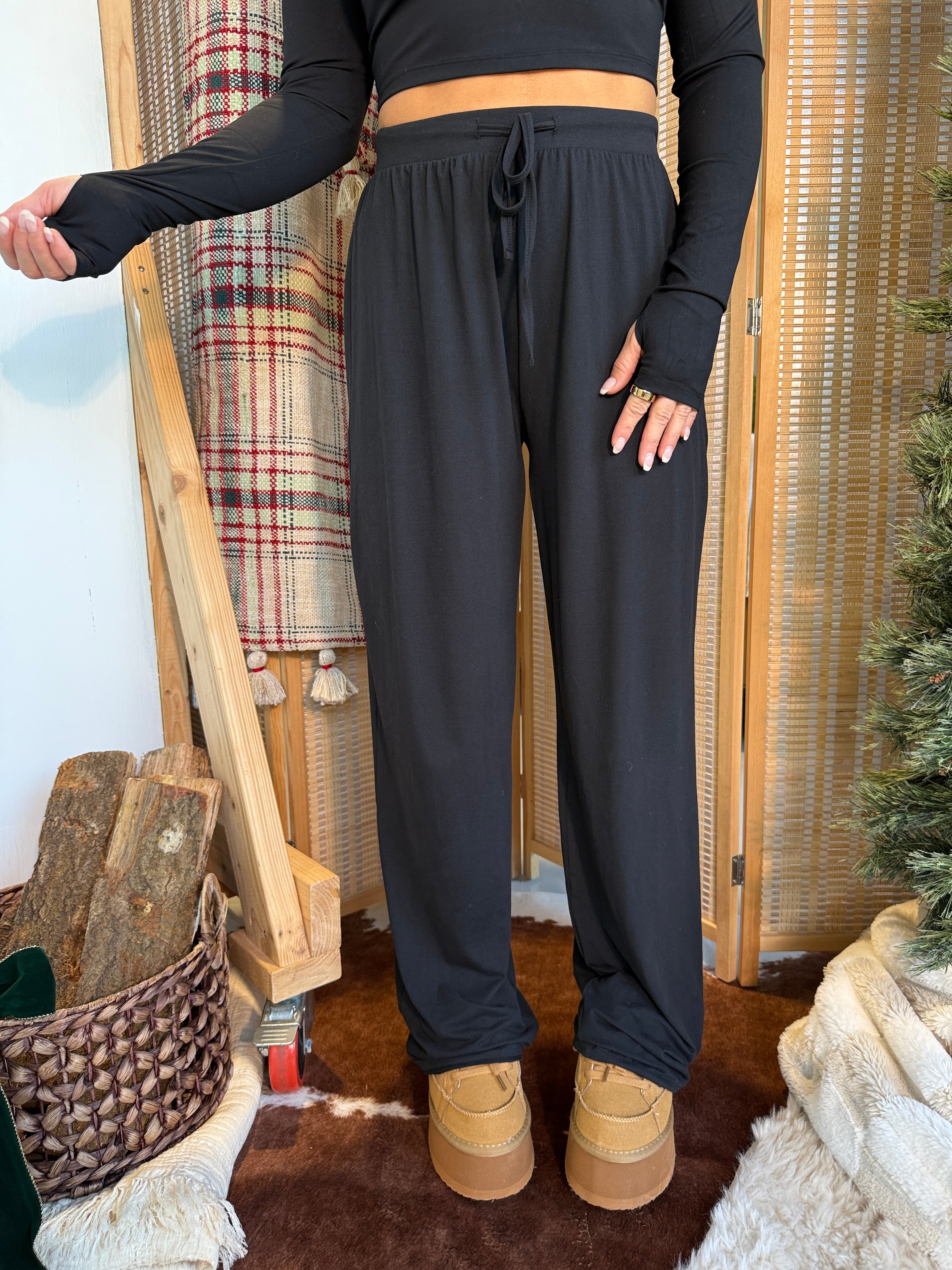 Early 2000's Knit Lounge Pants Black
