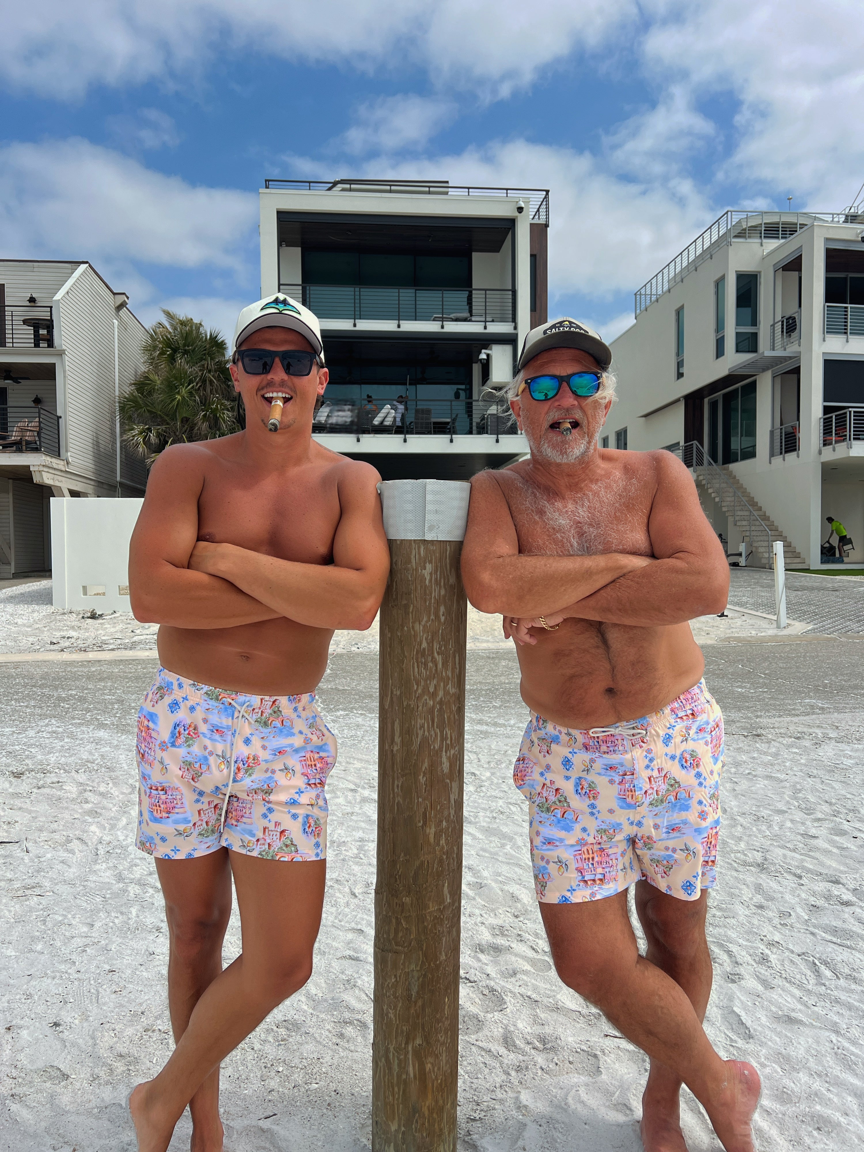 Summer Time Fling Swim Trunks Cream