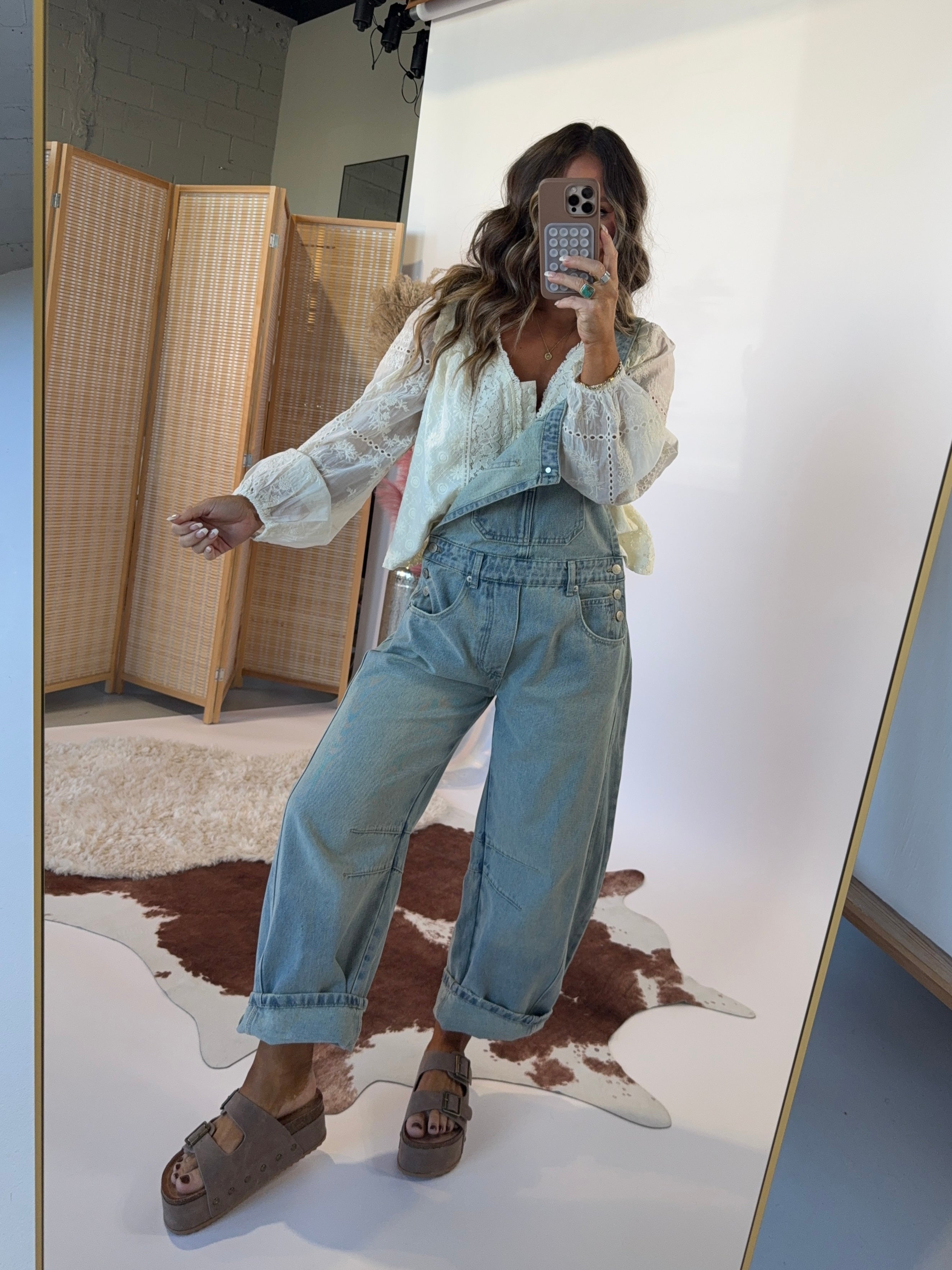 Gracie Barrel Overalls Denim