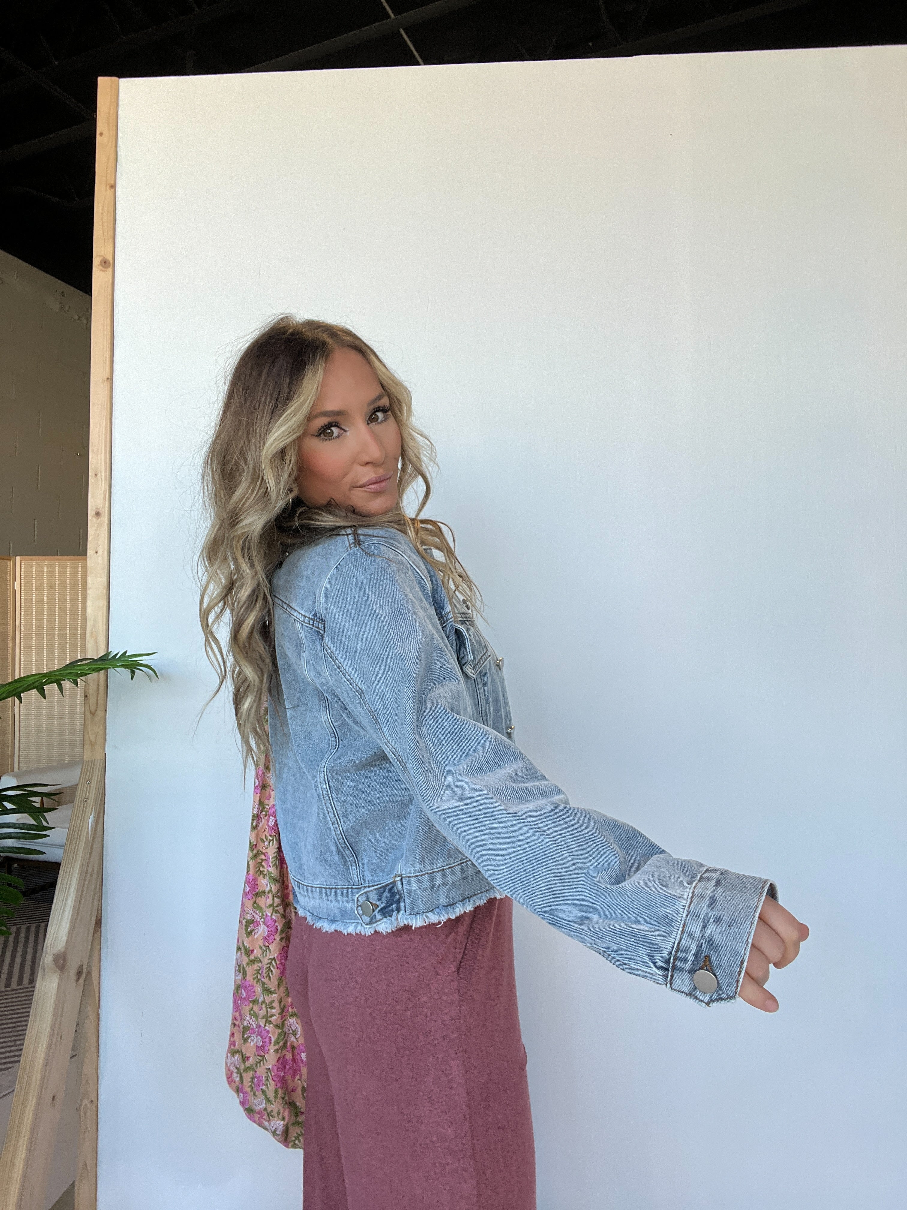Friendship Distressed Denim Jacket