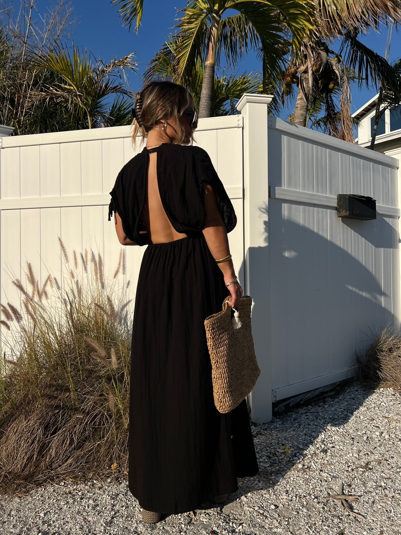 Breezy Blooms Maxi Dress Black
