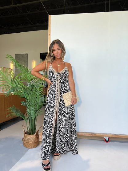 Wild Thoughts Maxi Dress Zebra Multi