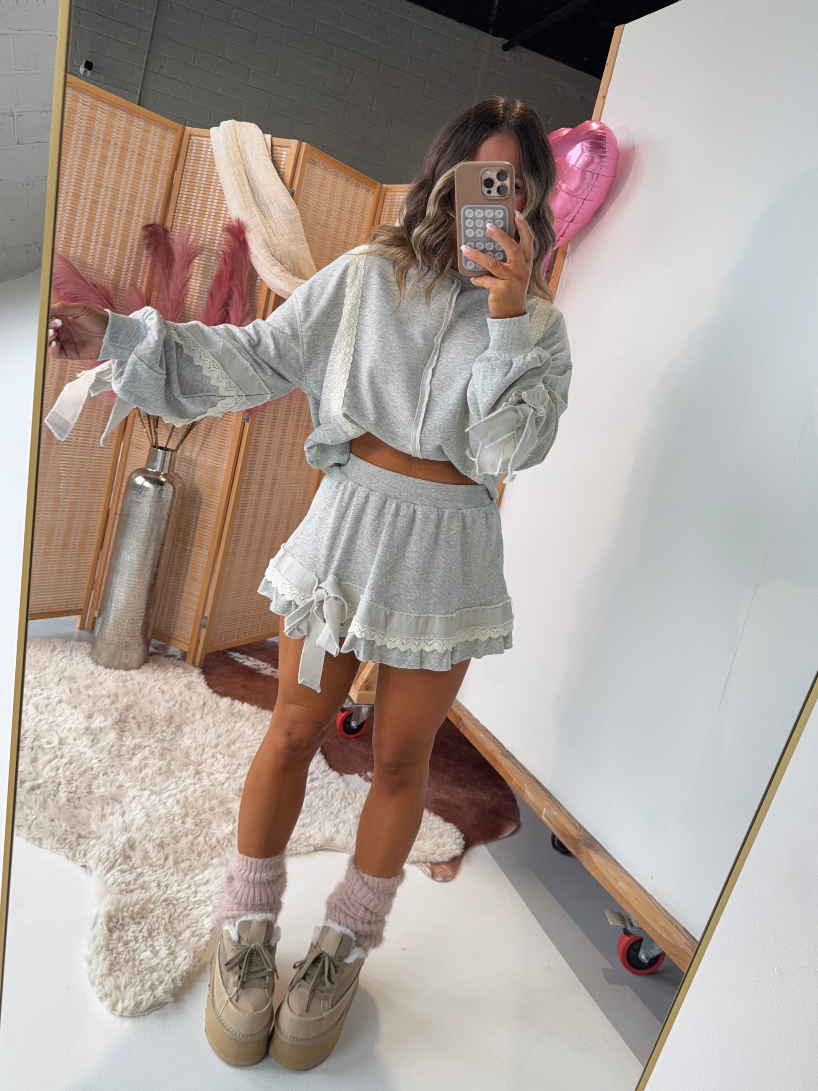 Ribbon Racing Lounge Set Heather Grey