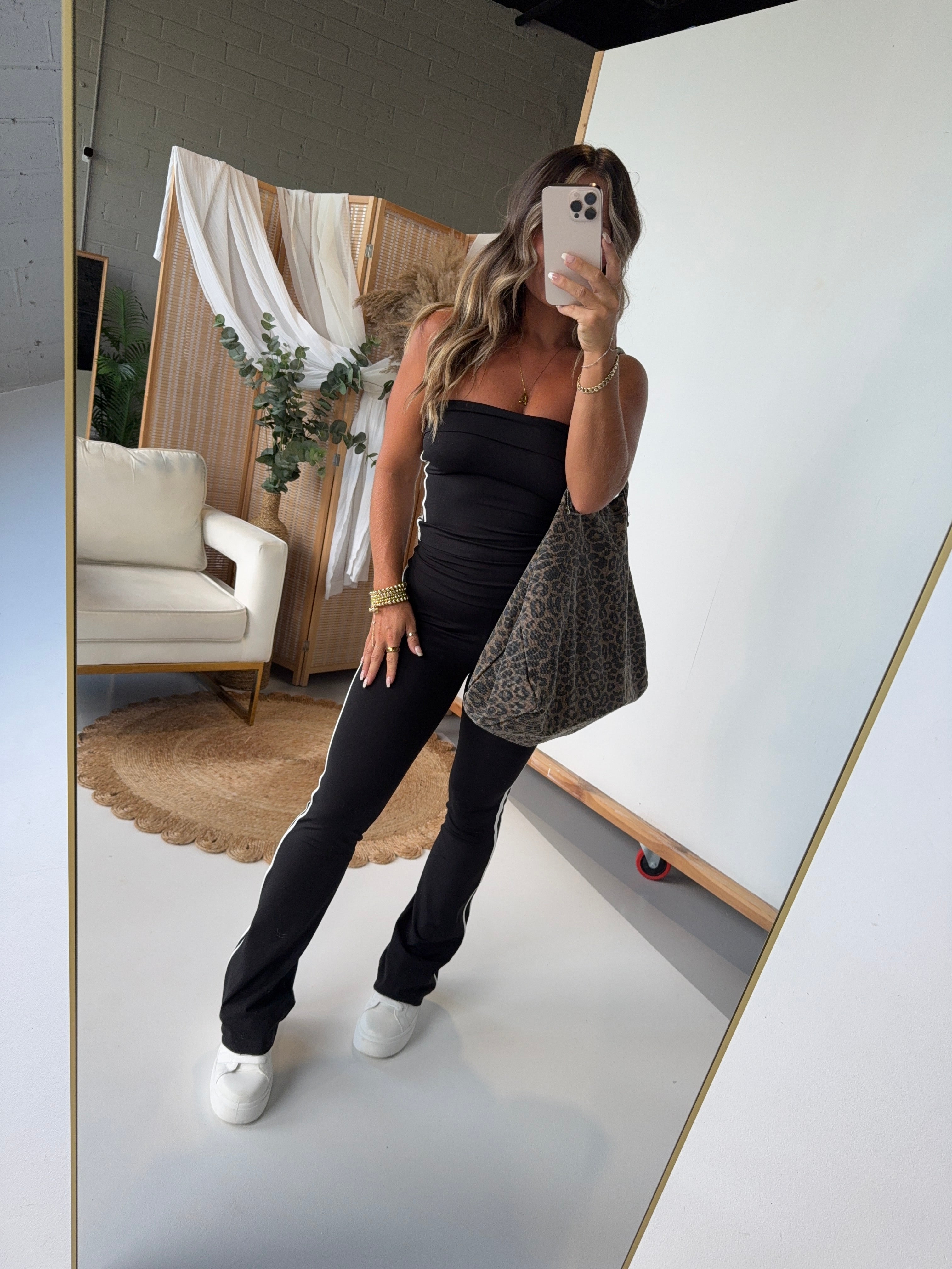 Zenni Piped Lounge Pants Set Black