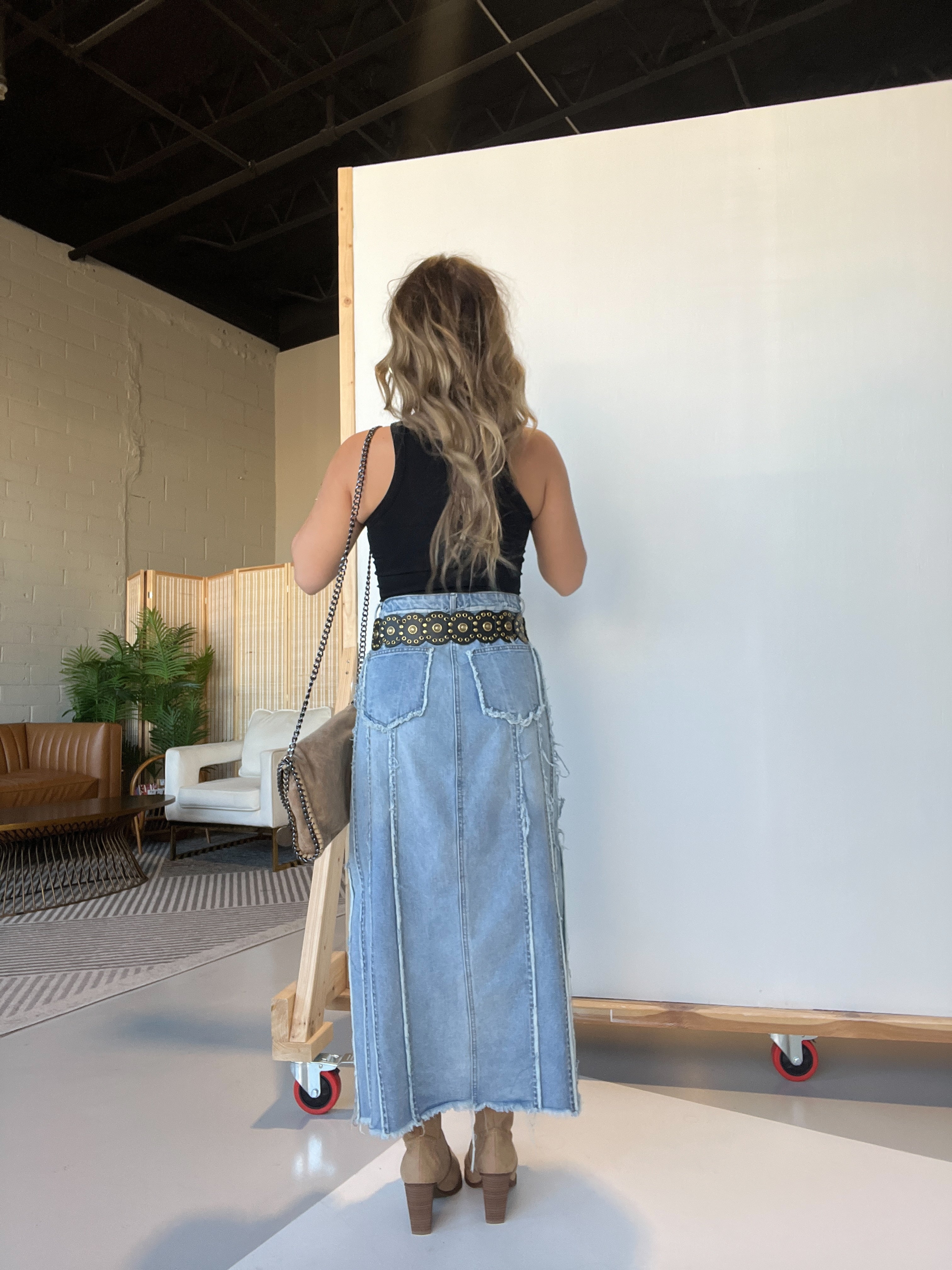 Chrishelle Maxi Denim Skirt