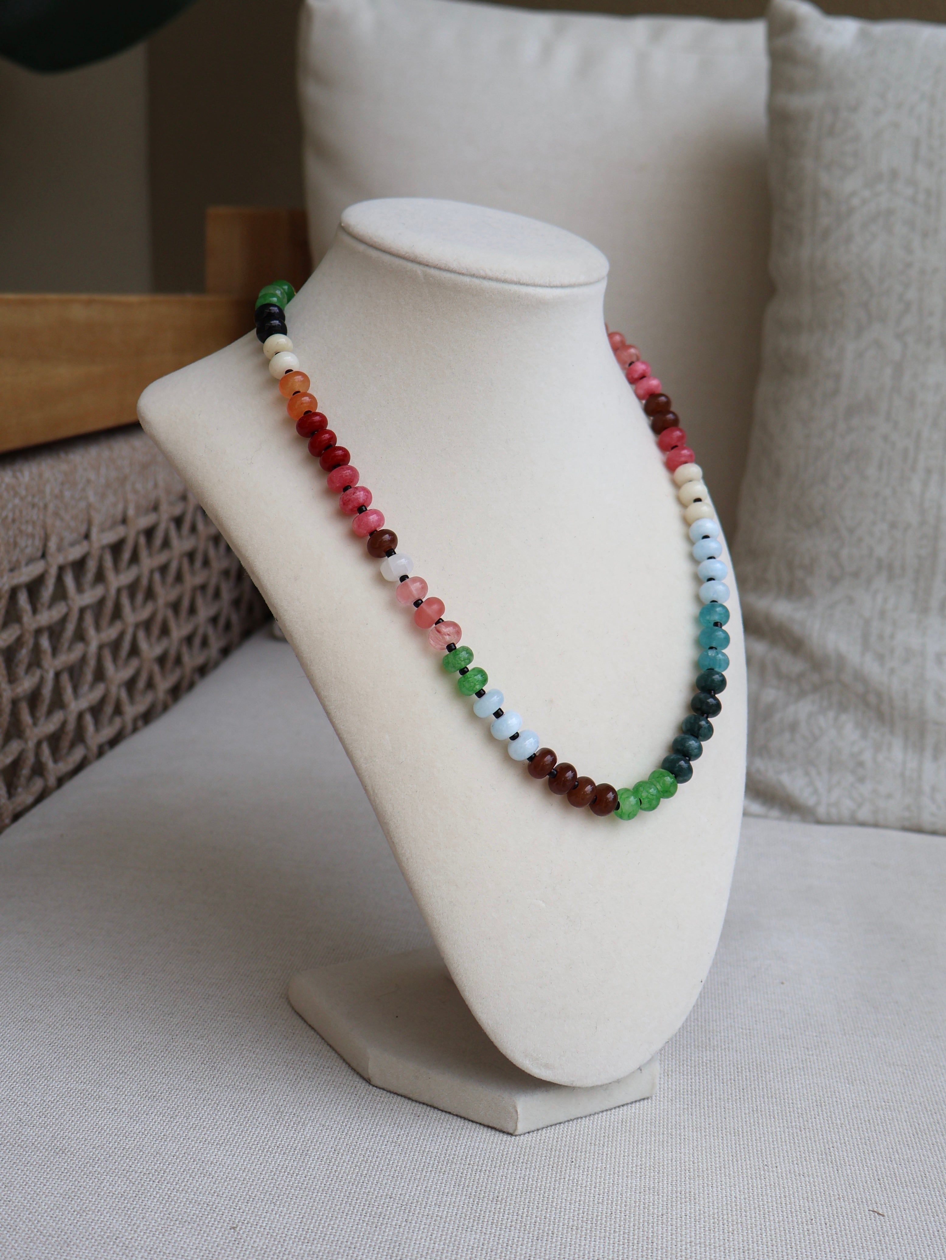 Paloma Beaded Necklace Ruby Multi