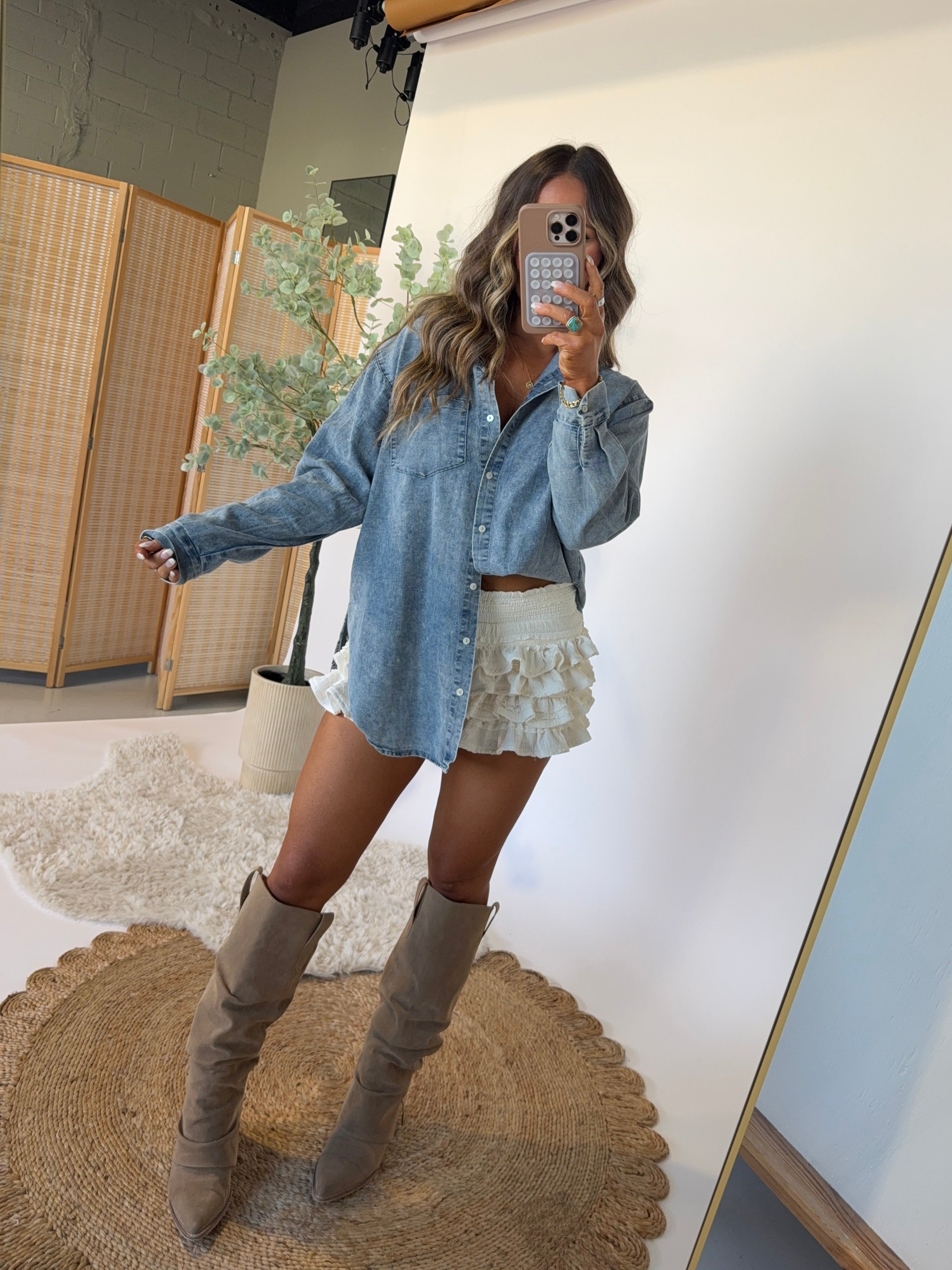 Charlotte Ruffle Mini Skort Ivory