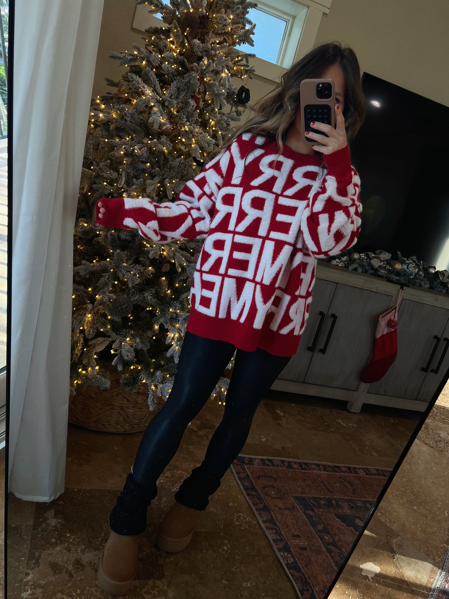 Merry Knit Sweater Red