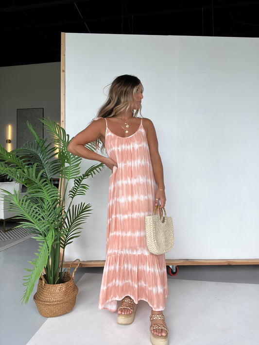 Love Island Tie Dye Maxi Mumu Pink