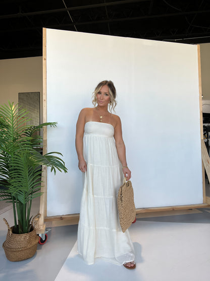 Santorini Strapless Maxi Dress Ivory
