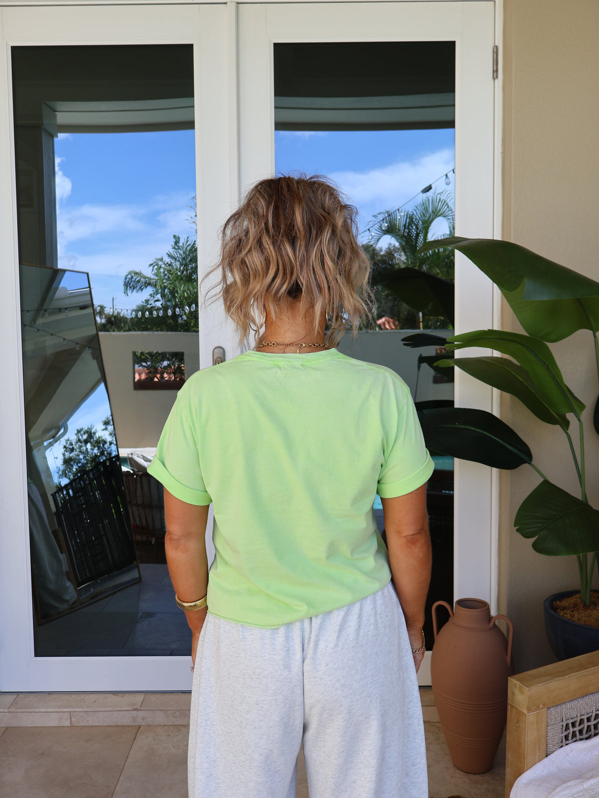Dolly Free Bird Graphic Tee Lime