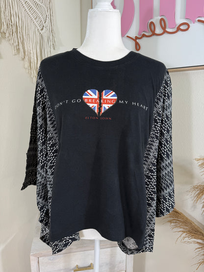 Elton John Mix & Match Tee Black Aztec