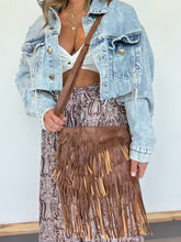 Load image into Gallery viewer, FLIRTY FRINGE TIERED BAG BROWN
