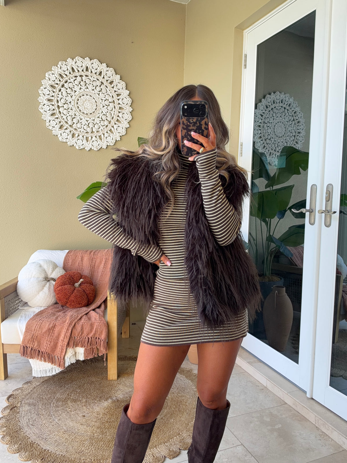 November Muse Striped Skirt Brown/Cream