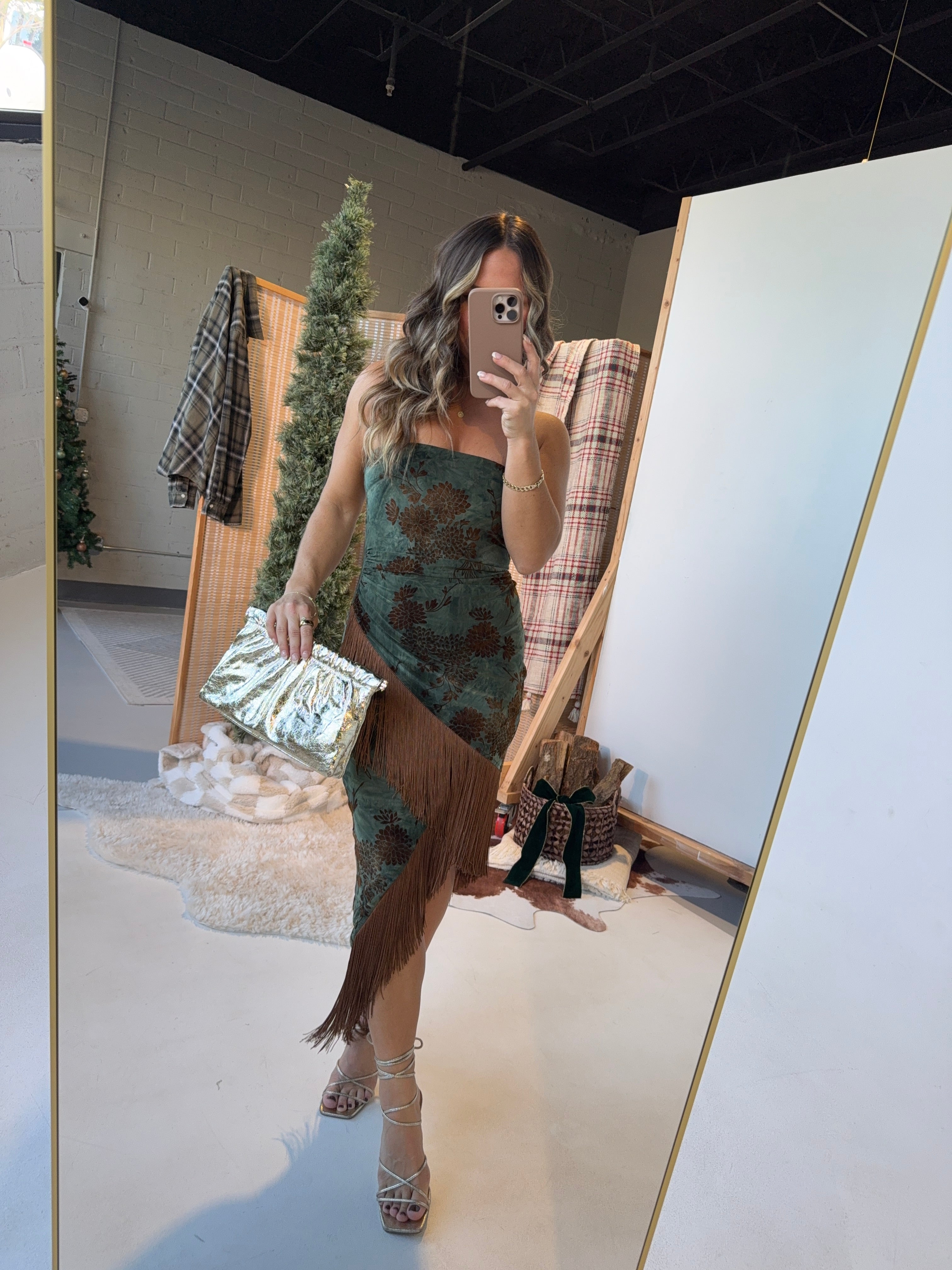 Cocktail Hour Asymmetrical Fringe Dress