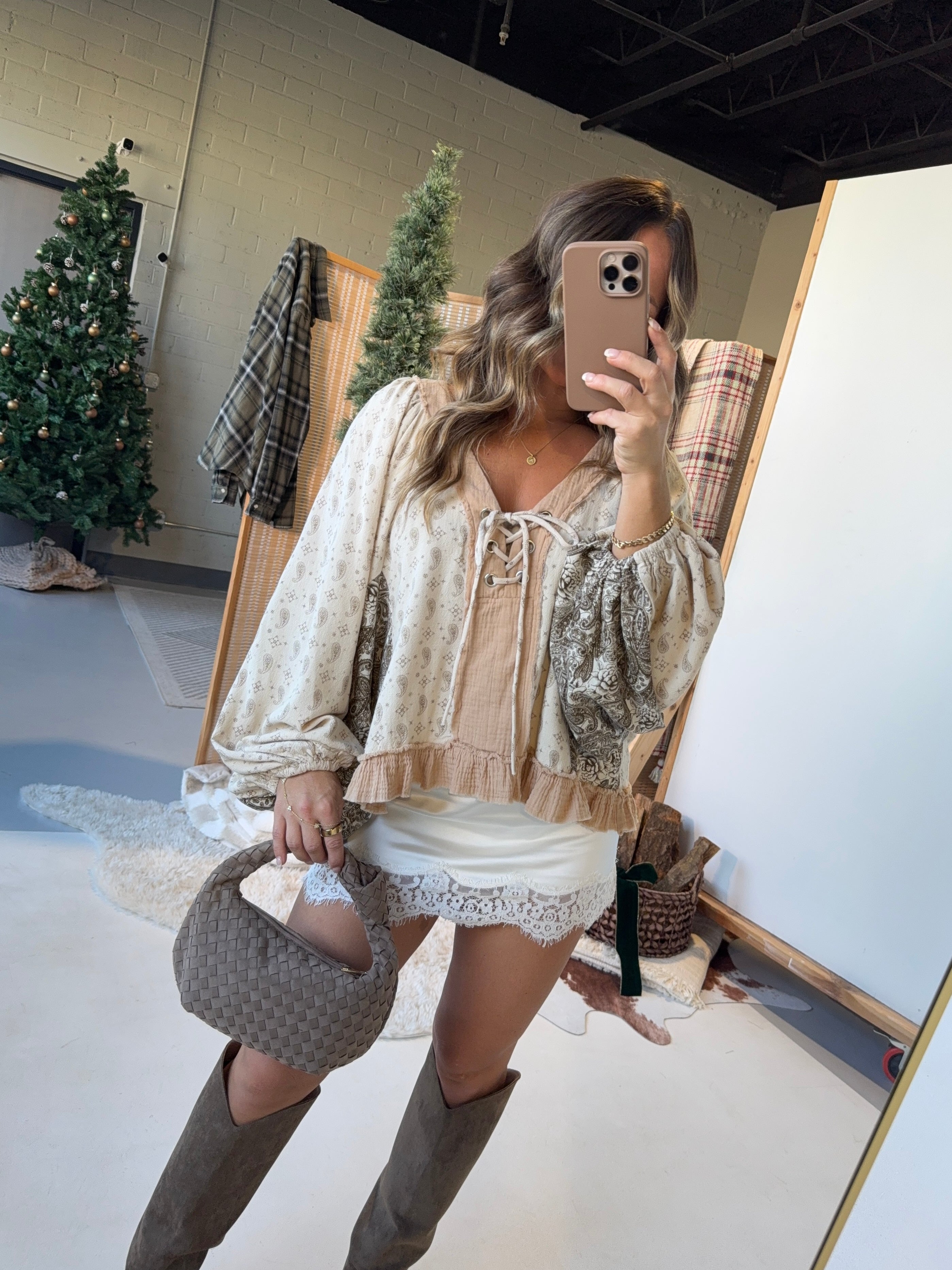 Snowy Nights Satin Mini Skirt Ivory