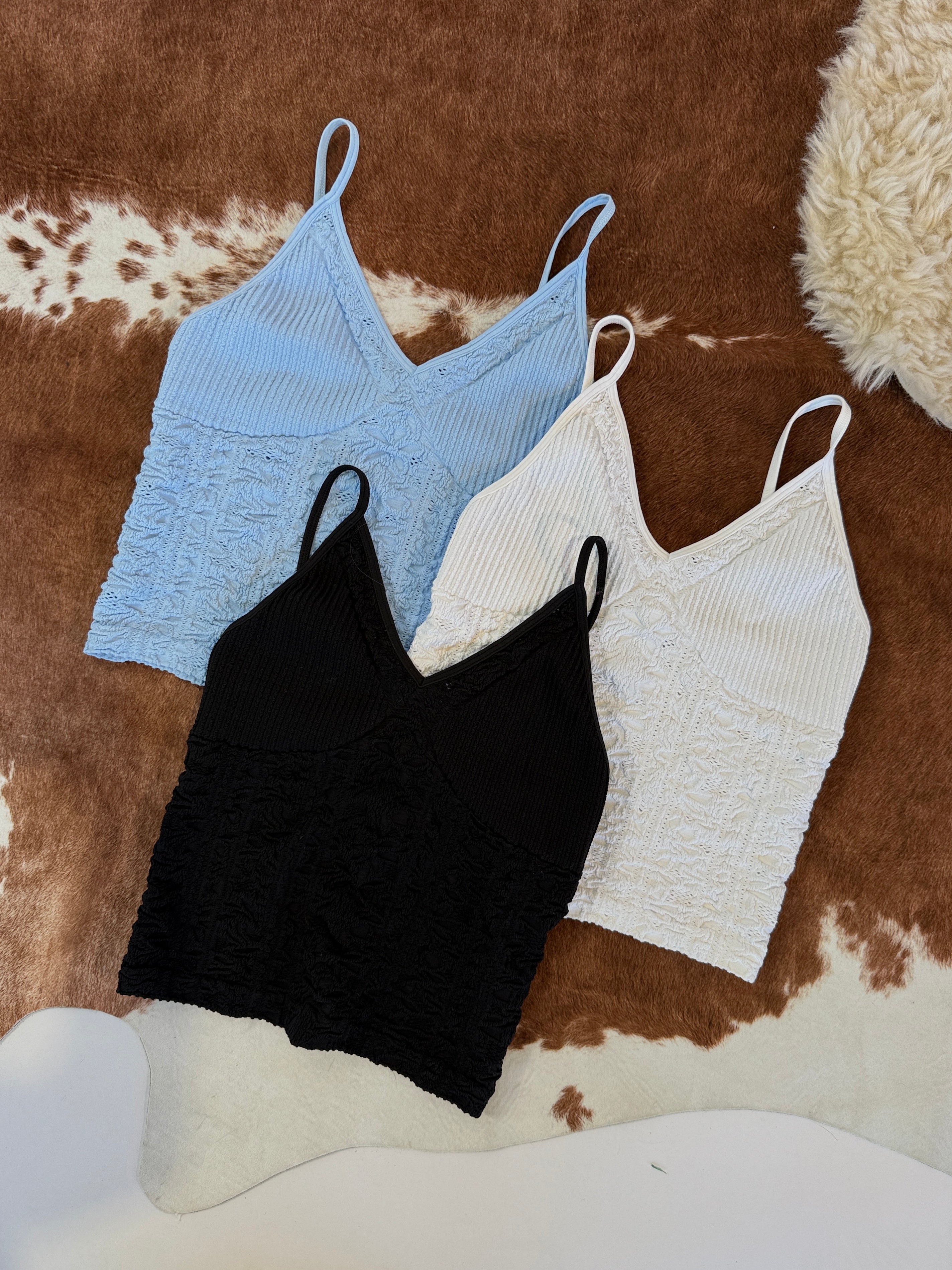 Willow Textured Tank Blue